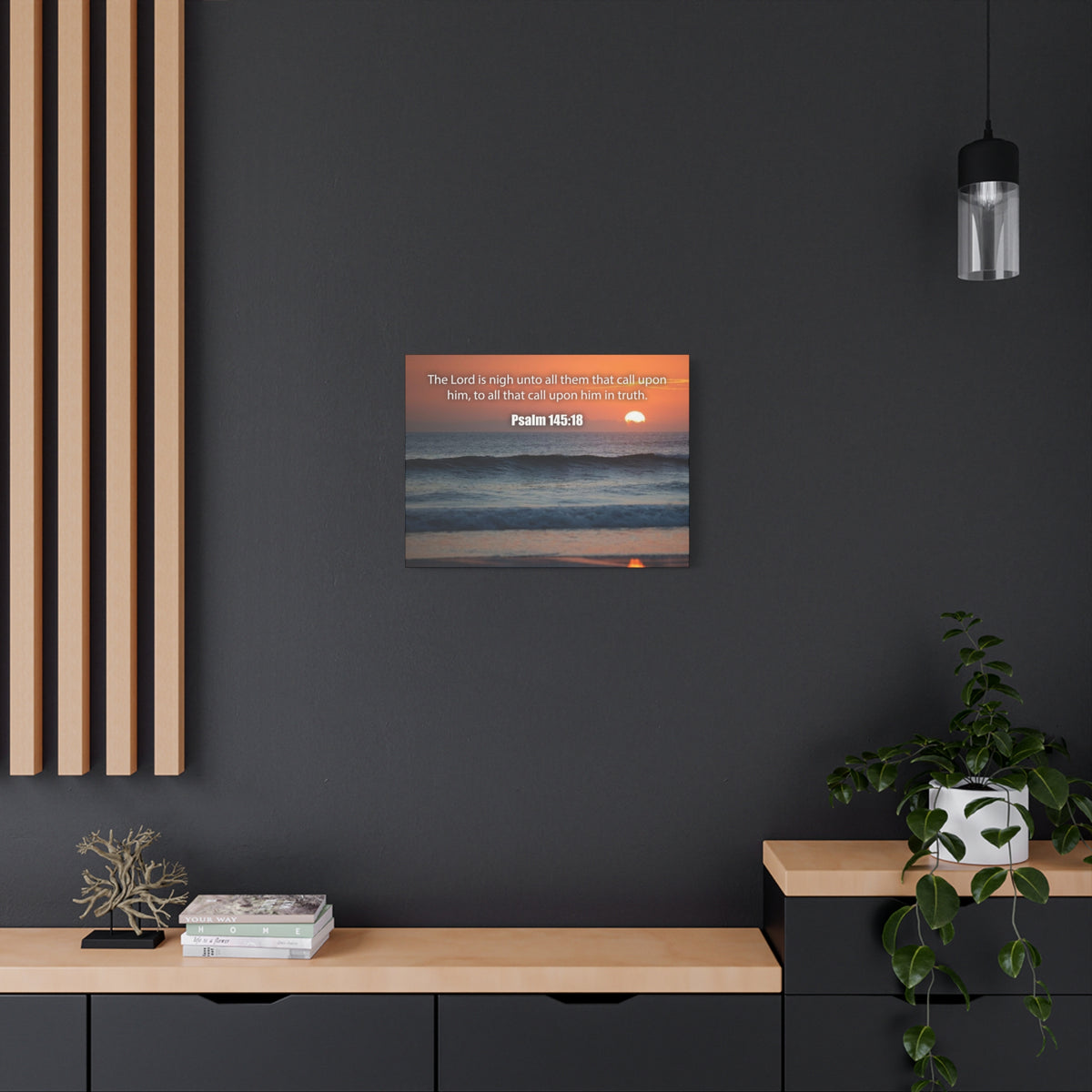 Bible Verse Canvas The Lord is Nigh Psalm 145:18 Christian Home Decor Scripture Art-Express Your Love Gifts