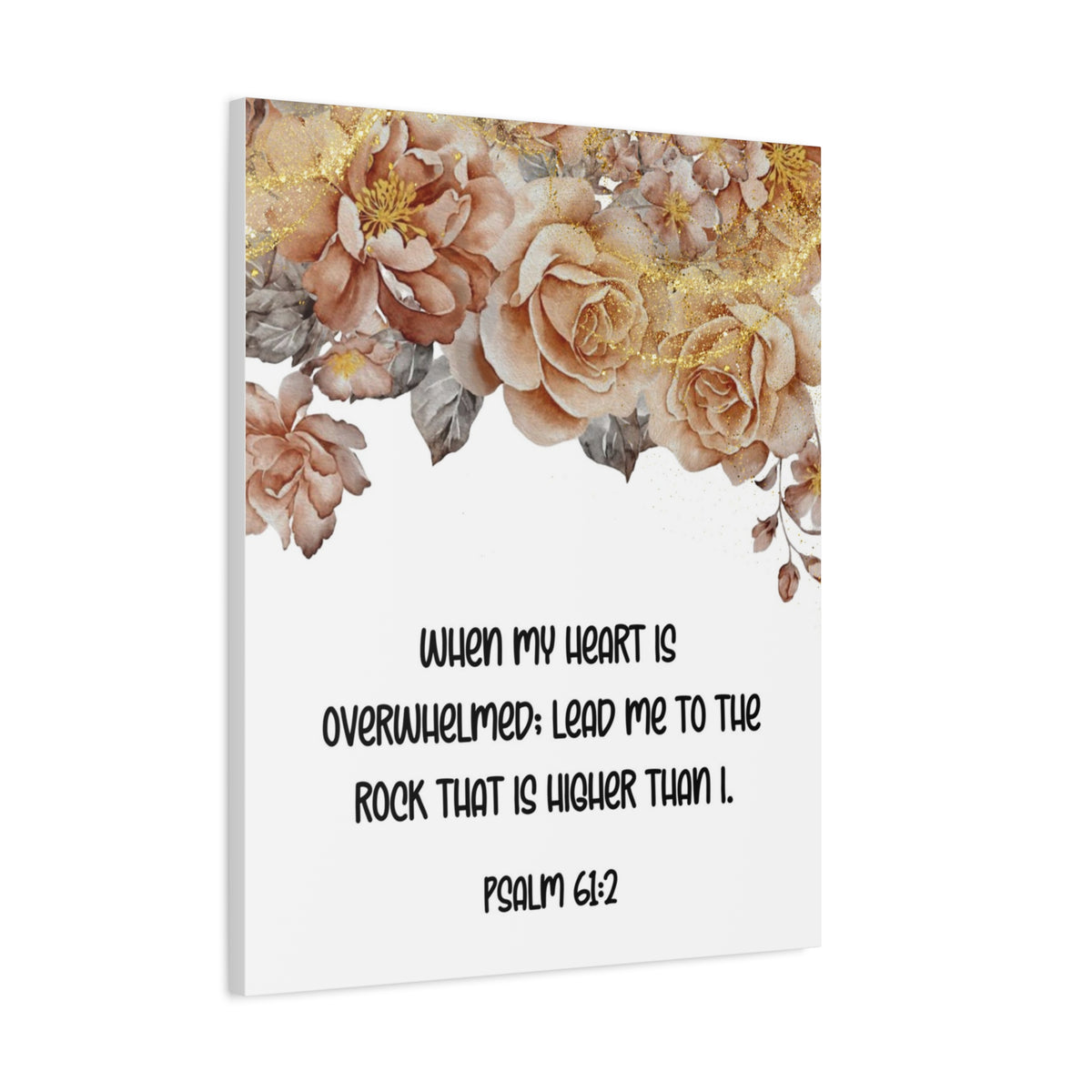 Scripture Walls Higher Than I Psalm 61:2 Floral Bible Verse Canvas Christian Wall Art Ready to Hang-Express Your Love Gifts