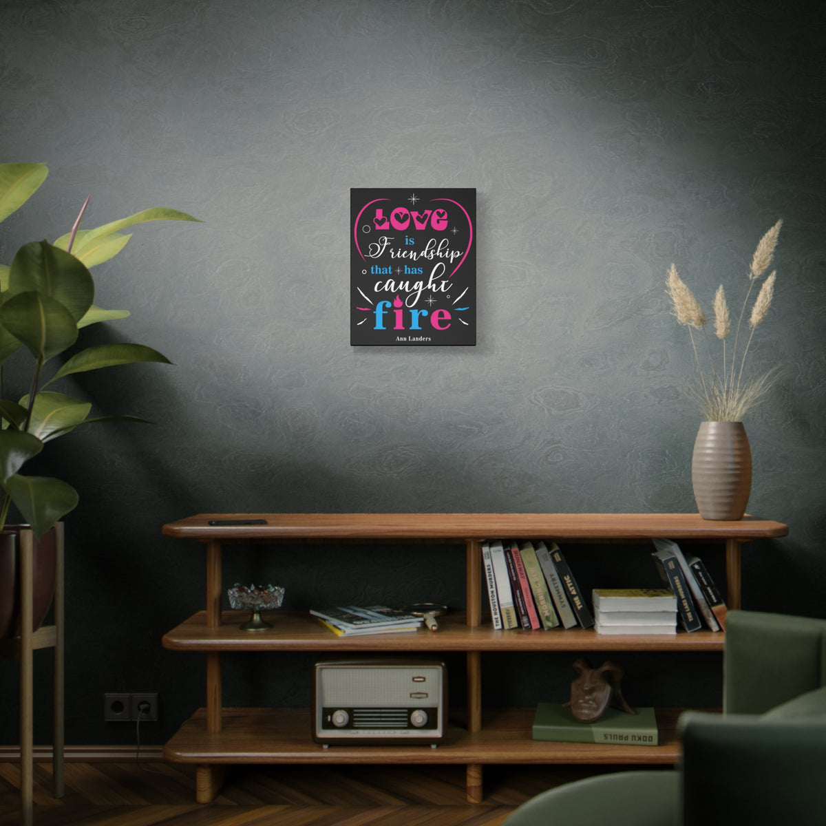 Inspirational Quote Canvas Love Is Friendship Wall Art Motivational Motto Inspiring Prints Artwork Decor Ready to Hang-Express Your Love Gifts