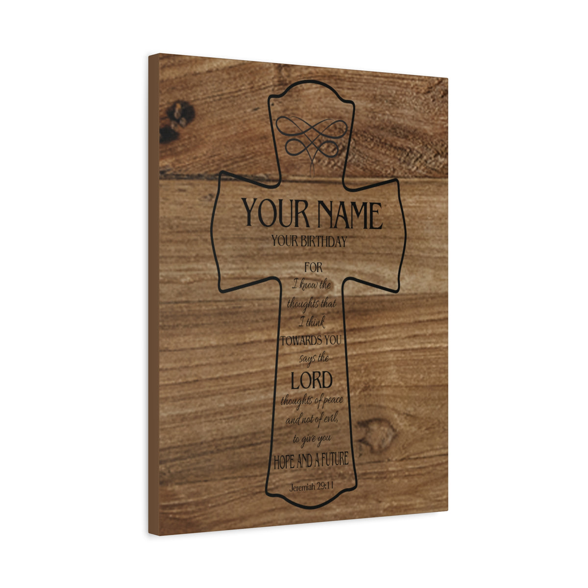 Scripture Walls Personalized Hope and a Future Jeremiah 29:11 Bible Chapter Canvas Christian Wall Art Ready to Hang-Express Your Love Gifts