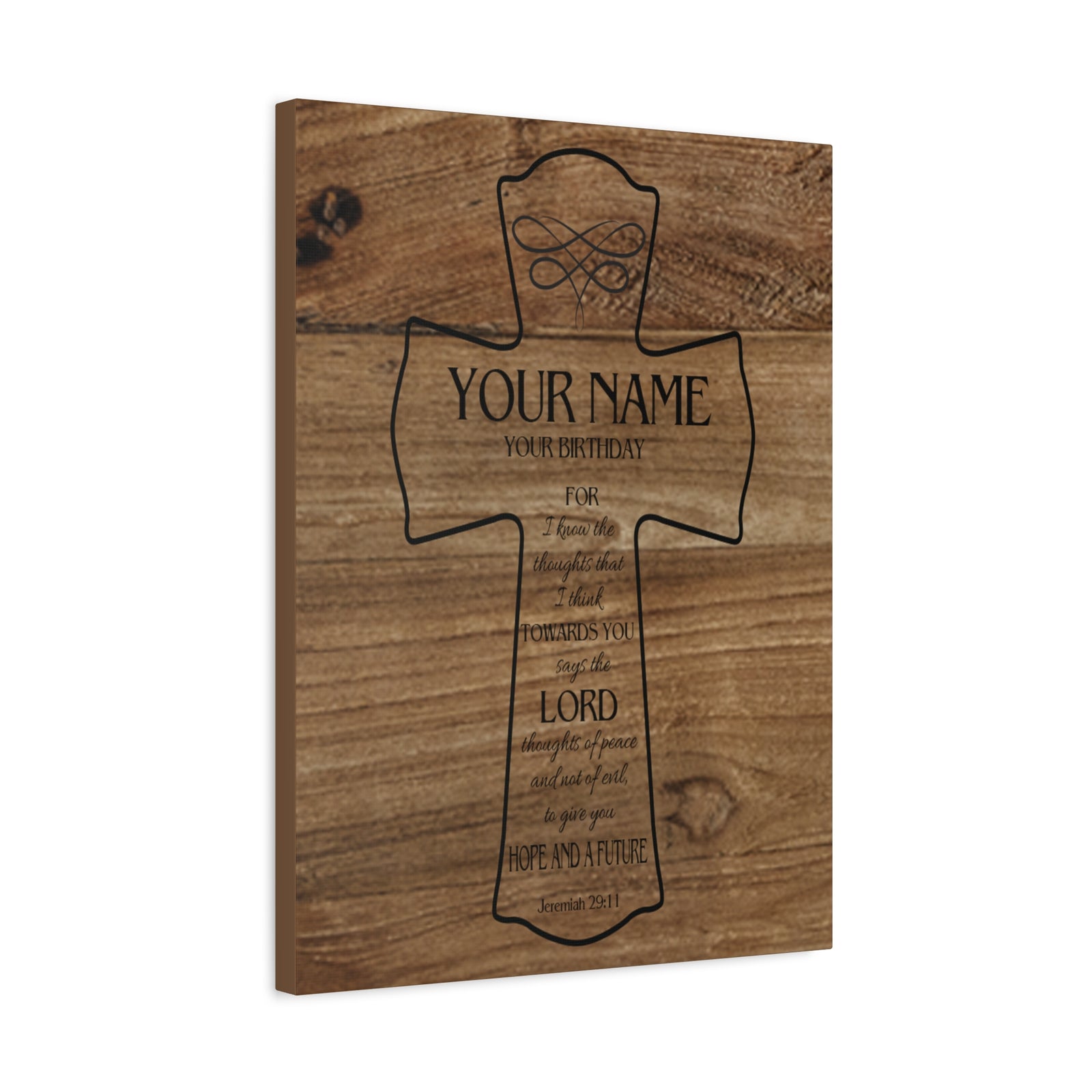 Scripture Walls Personalized Hope and a Future Jeremiah 29:11 Bible Chapter Canvas Christian Wall Art Ready to Hang-Express Your Love Gifts
