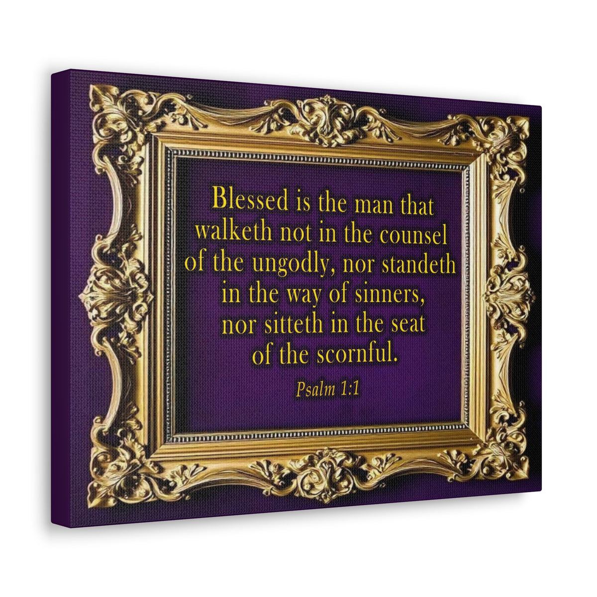 Scripture Walls Psalm 1:1 KJV Bible Verse Canvas Christian Wall Art Ready to Hang Unframed-Express Your Love Gifts