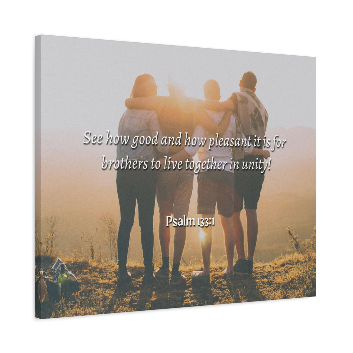 Scripture Canvas Together In Unity Psalms 133:1 Christian Wall Art Bible Verse Print Ready to Hang-Express Your Love Gifts