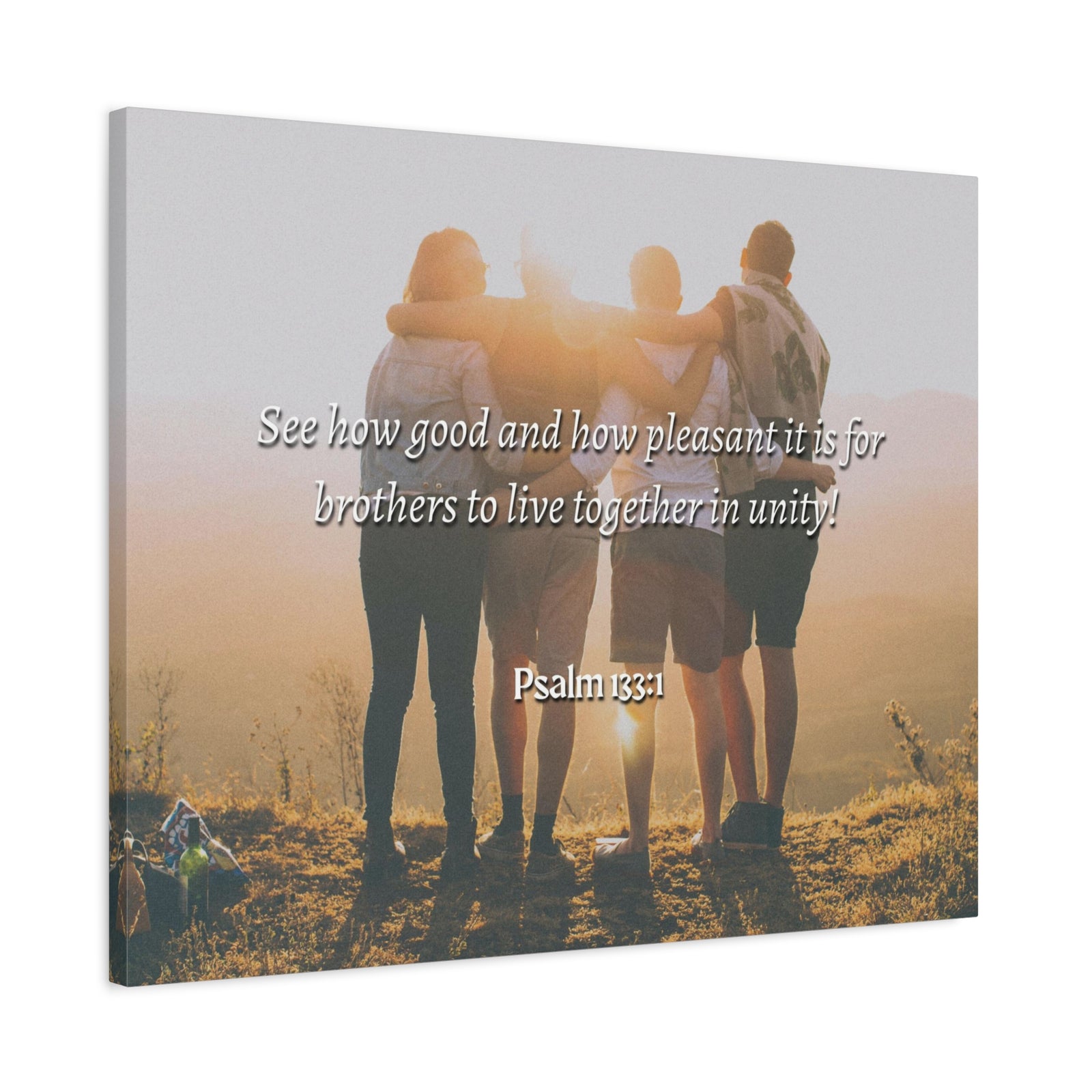 Scripture Canvas Together In Unity Psalms 133:1 Christian Wall Art Bible Verse Print Ready to Hang-Express Your Love Gifts