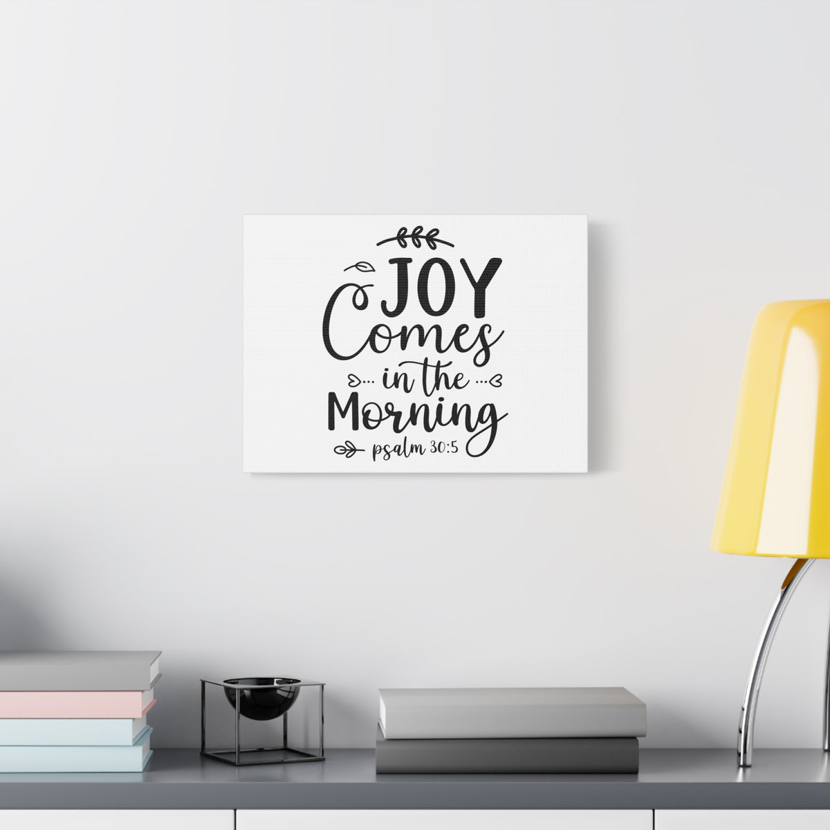 Scripture Canvas Joy Comes In The Morning Psalm 30:5 Christian Wall Art Bible Verse Print Ready to Hang-Express Your Love Gifts