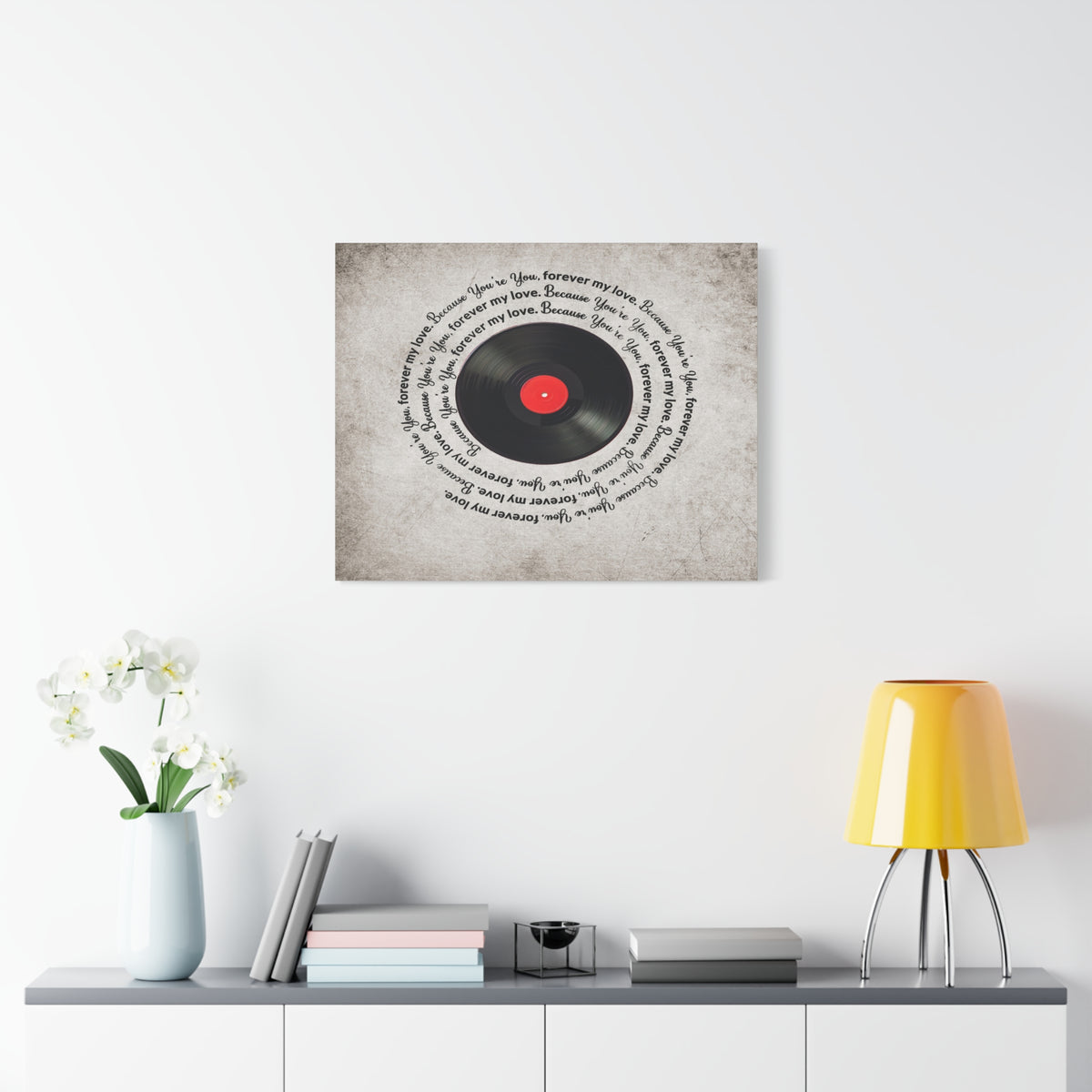 To My Wife Forever My Love Vinyl Record Canvas Wall Art – Perfect Gift for Music Lovers & Soulmates-Express Your Love Gifts