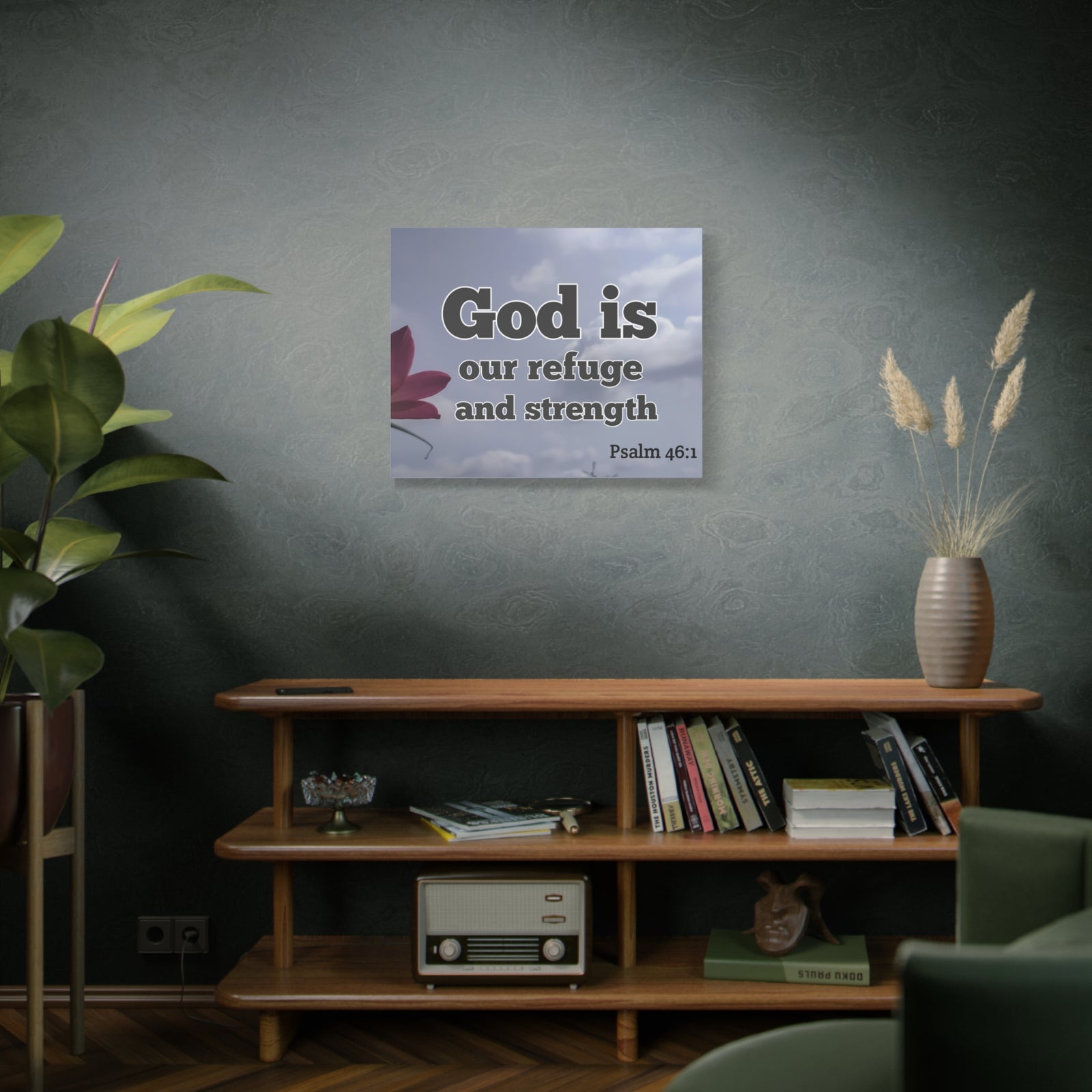 Scripture Canvas Refuge And Strength Psalm 46:1 Christian Wall Art Bible Verse Print Ready to Hang-Express Your Love Gifts