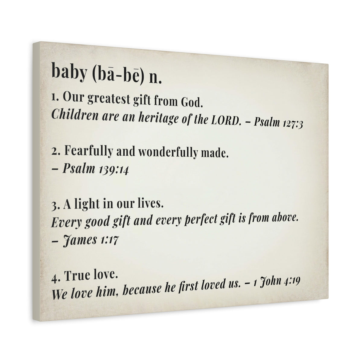 Scripture Walls Baby Definition by God Bible Verse Canvas Christian Wall Art Ready to Hang Unframed-Express Your Love Gifts