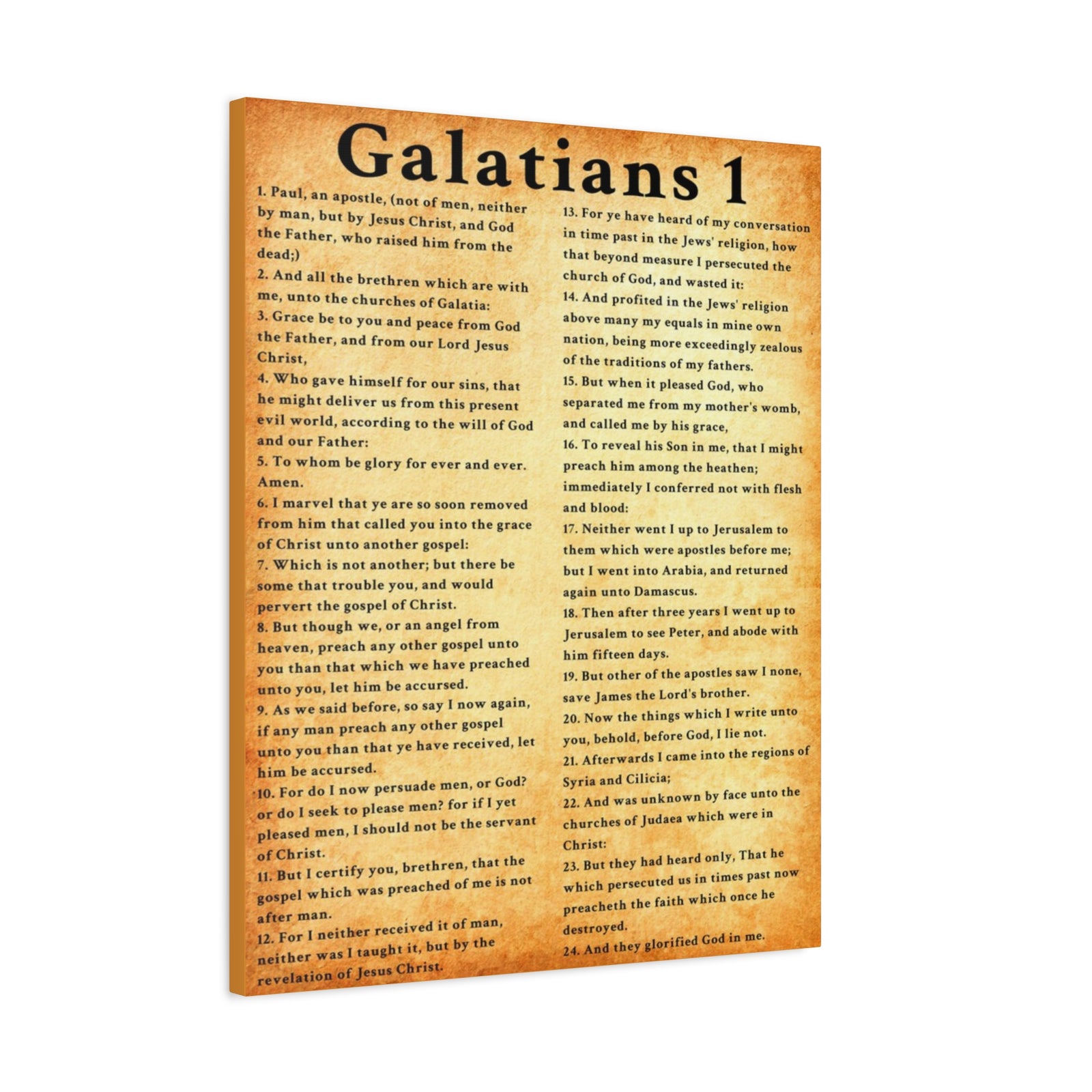 Scripture Walls Galatians 1 Chapter Gold Defending the Gospel of Grace Gold Bible Canvas Christian Wall Art Ready to Hang Unframed-Express Your Love Gifts