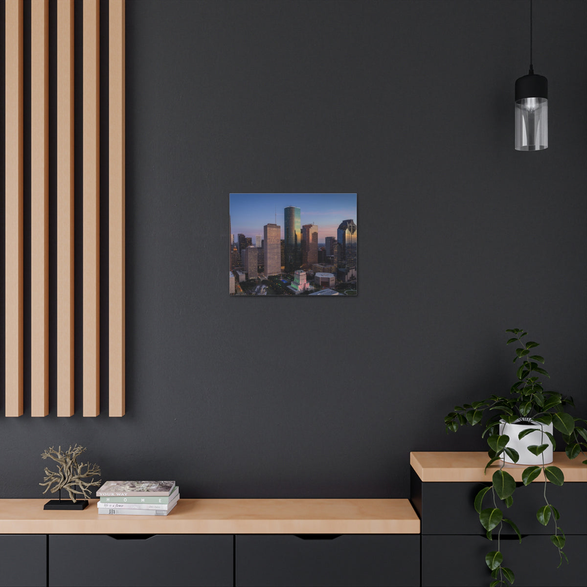 Houston Night Skyline Canvas Artwork High-Quality Breathtaking Stunning Cityscape for Home Decor Ready to Hang-Express Your Love Gifts