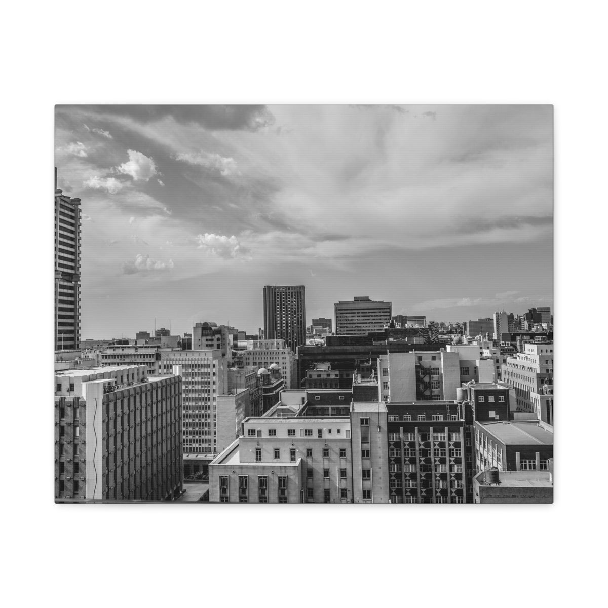 Johannesburg Black And White Skyline Canvas Artwork High-Quality Breathtaking Stunning Cityscape for Home Decor Ready to Hang-Express Your Love Gifts