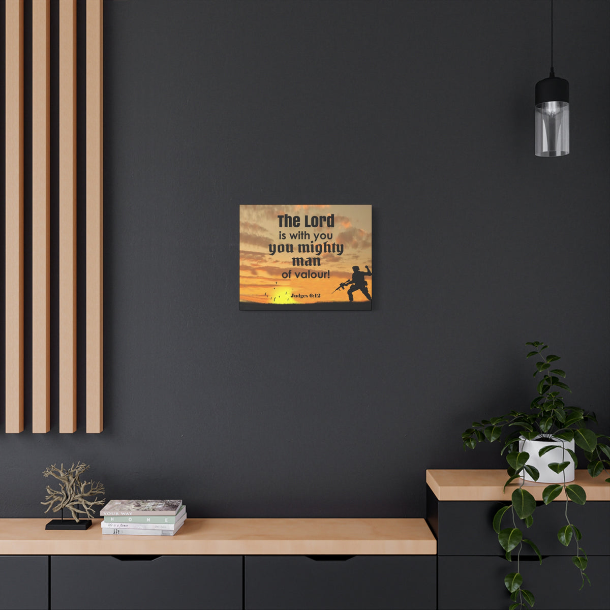 Scripture Wall Lord is with You Judges 6:12 Bible Chapter Canvas Christian Wall Art Ready to Hang-Express Your Love Gifts