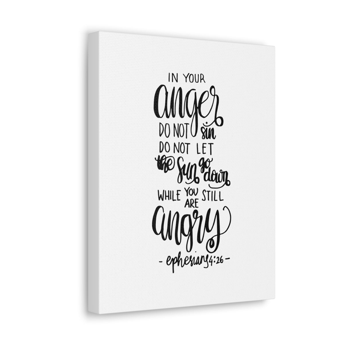 Scripture Canvas In Your Anger Do Not Sin Ephesians 4:26 Christian Wall Art Bible Verse Print Ready To Hang-Express Your Love Gifts