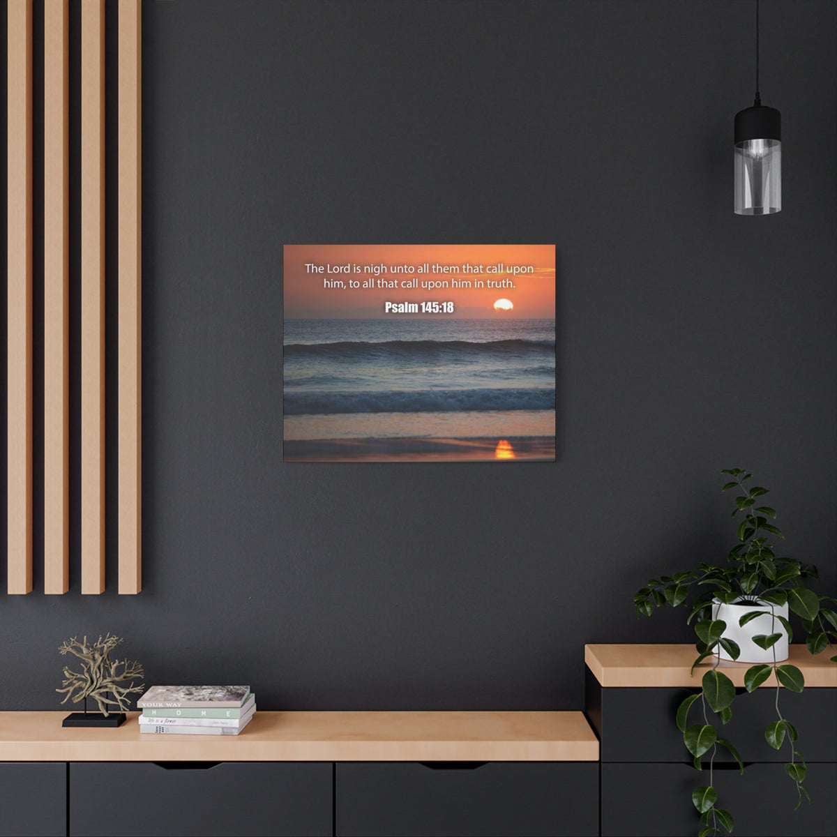 Bible Verse Canvas The Lord is Nigh Psalm 145:18 Christian Home Decor Scripture Art-Express Your Love Gifts