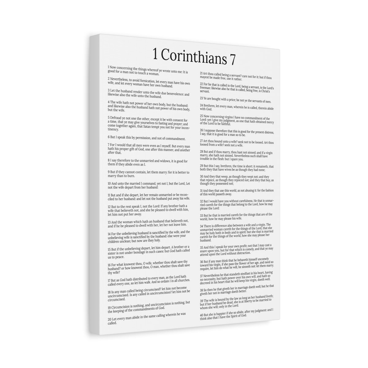 Scripture Walls Marriage 1 Corinthians 7 Chapter White Christian Wall Art Print Ready to Hang Unframed-Express Your Love Gifts