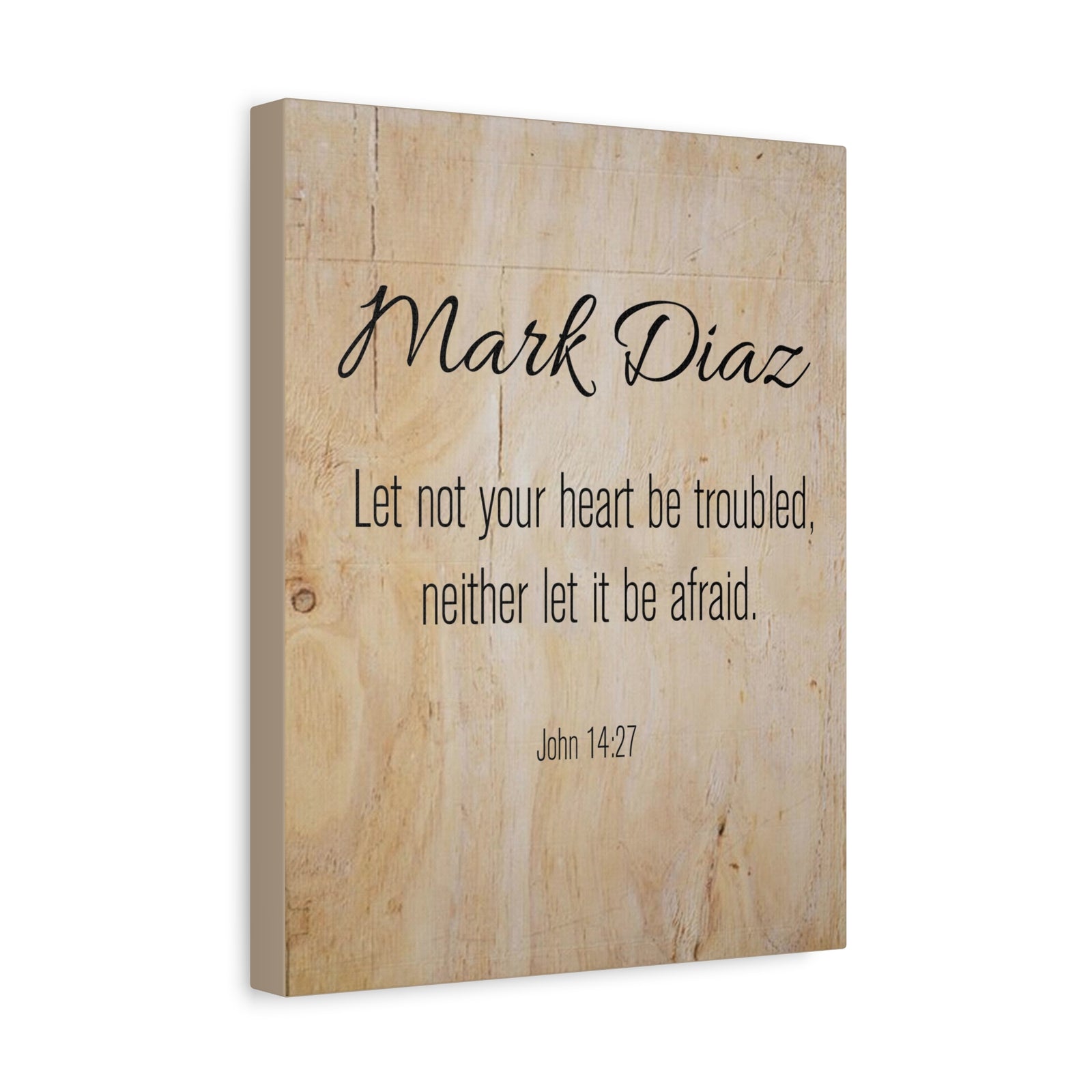 Scripture Walls Personalized No Fear No Trouble John 14:27 Bible Chapter Canvas Christian Wall Art Ready to Hang-Express Your Love Gifts
