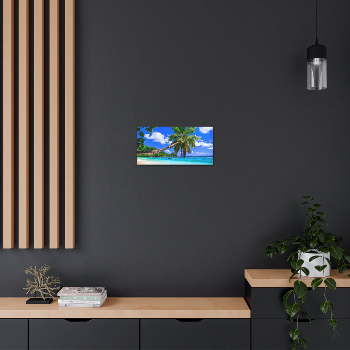 Exotic Tropical Beach Scenery Ocean Canvas Wall Art for Home Decor Ready-to-Hang-Express Your Love Gifts