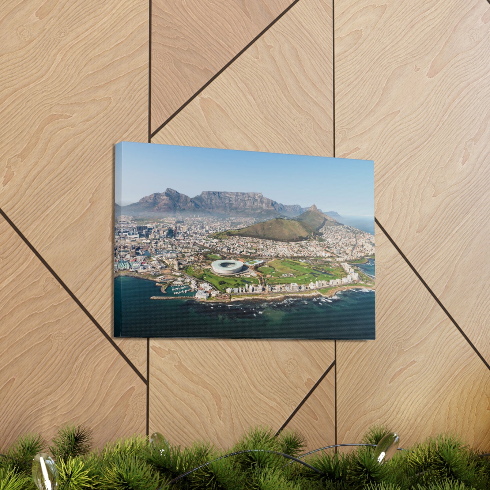 Cape Town Daytime Skyline Canvas Artwork High-Quality Breathtaking Stunning Cityscape for Home Decor Ready to Hang-Express Your Love Gifts