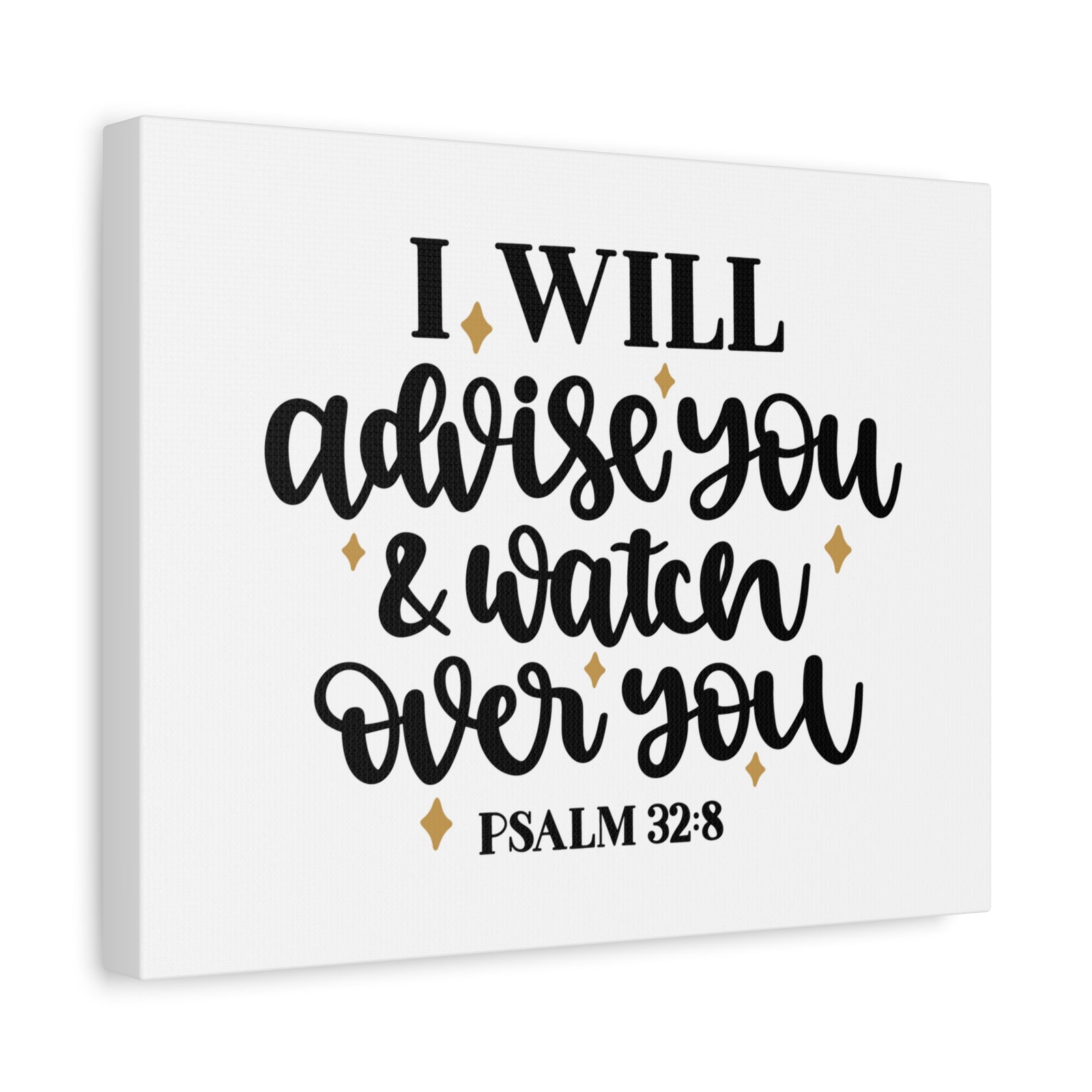 Scripture Canvas Advise Psalm 32:8 Christian Wall Art Bible Verse Print Ready to Hang-Express Your Love Gifts