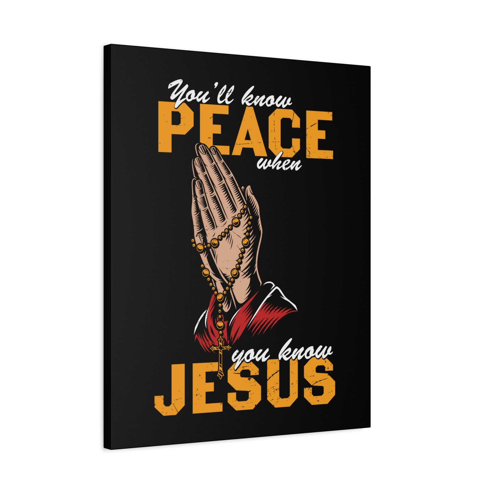 Scripture Canvas You'll Know Peace Rosary Psalms 96:1-13 Christian Wall Art Bible Verse Print Ready to Hang-Express Your Love Gifts