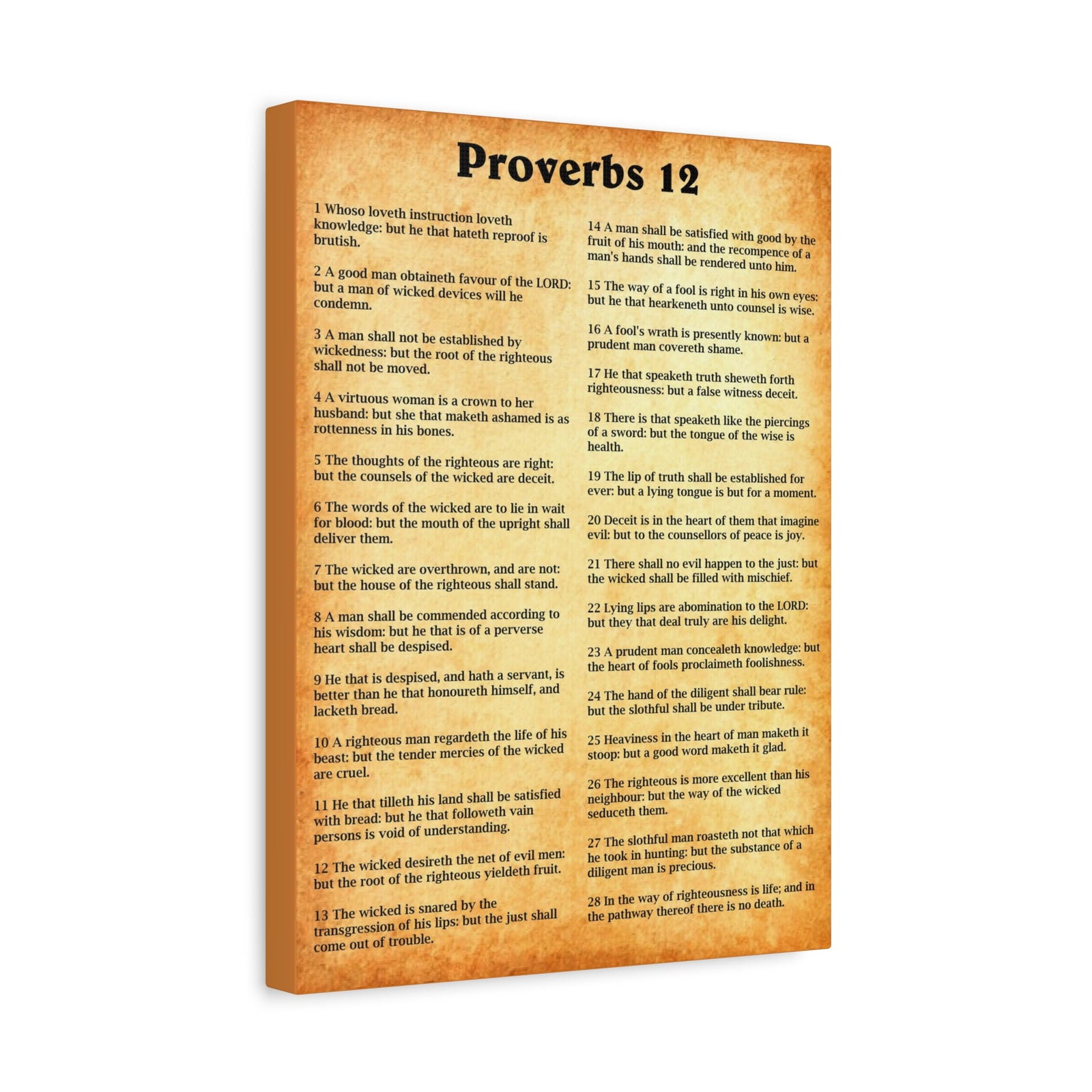 Scripture Walls Proverbs Chapter 12 Gold Bible Canvas Christian Wall Art Ready to Hang Unframed-Express Your Love Gifts