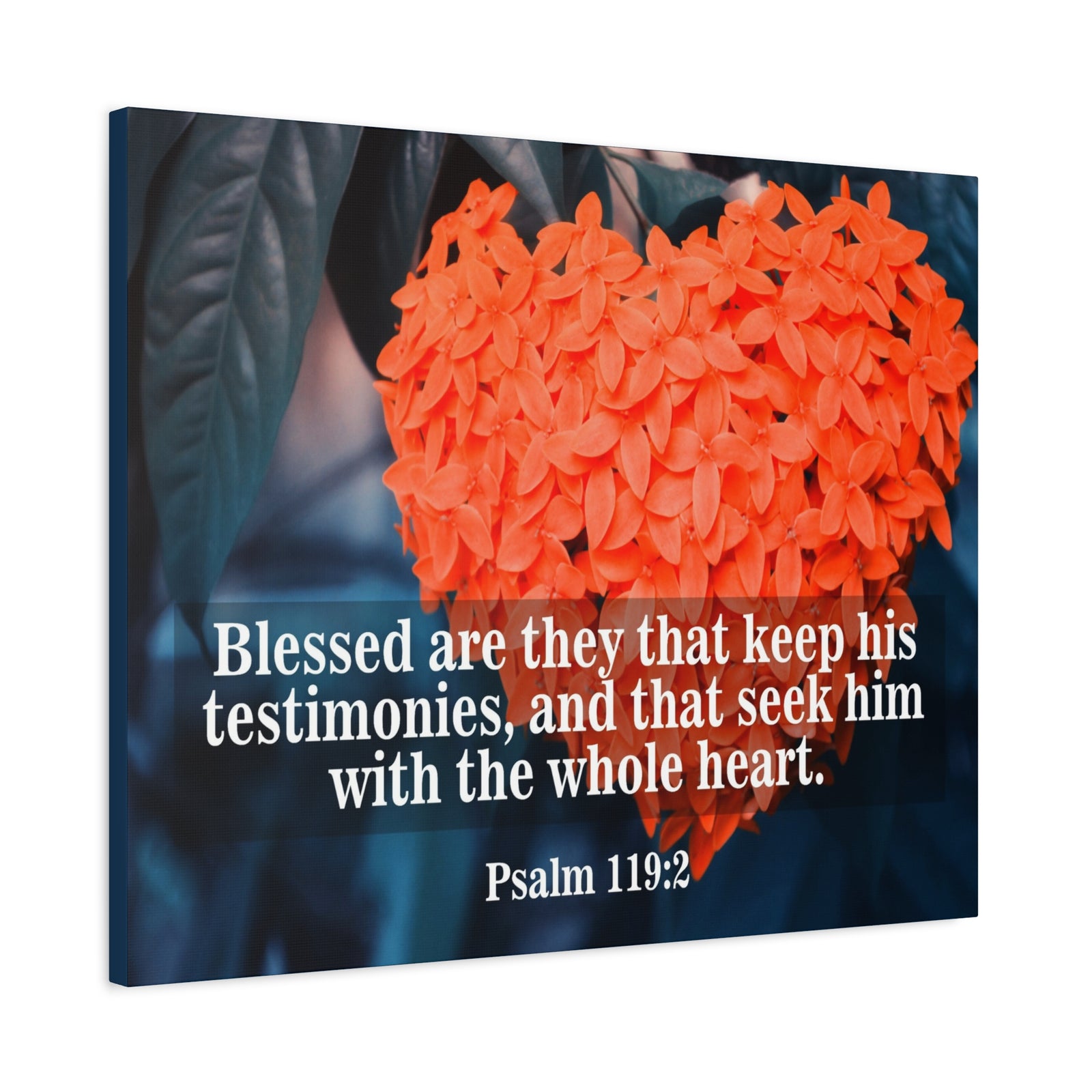 Scripture Canvas Keep His Testimonies Psalm 119:2 Christian Wall Art Bible Verse Print Ready to Hang-Express Your Love Gifts