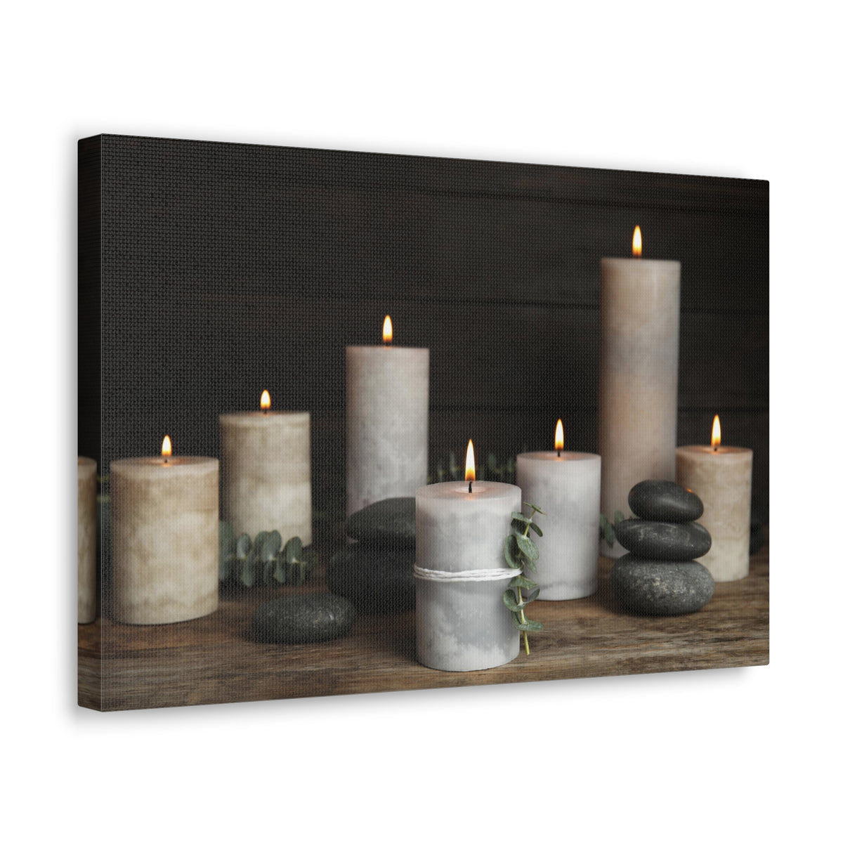 Composition with Burning Candles Forest Floral Nature Photography Canvas Wall Art for Home Decor Ready-to-Hang-Express Your Love Gifts