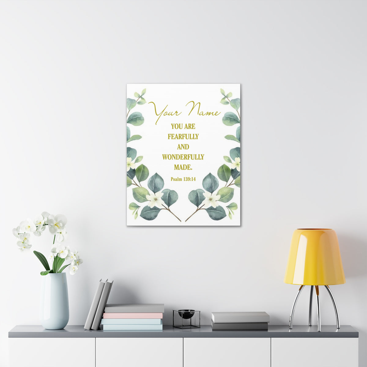 Personalized Psalm 139:14 Bible Verse Canvas Christian Wall Art Ready to Hang-Express Your Love Gifts