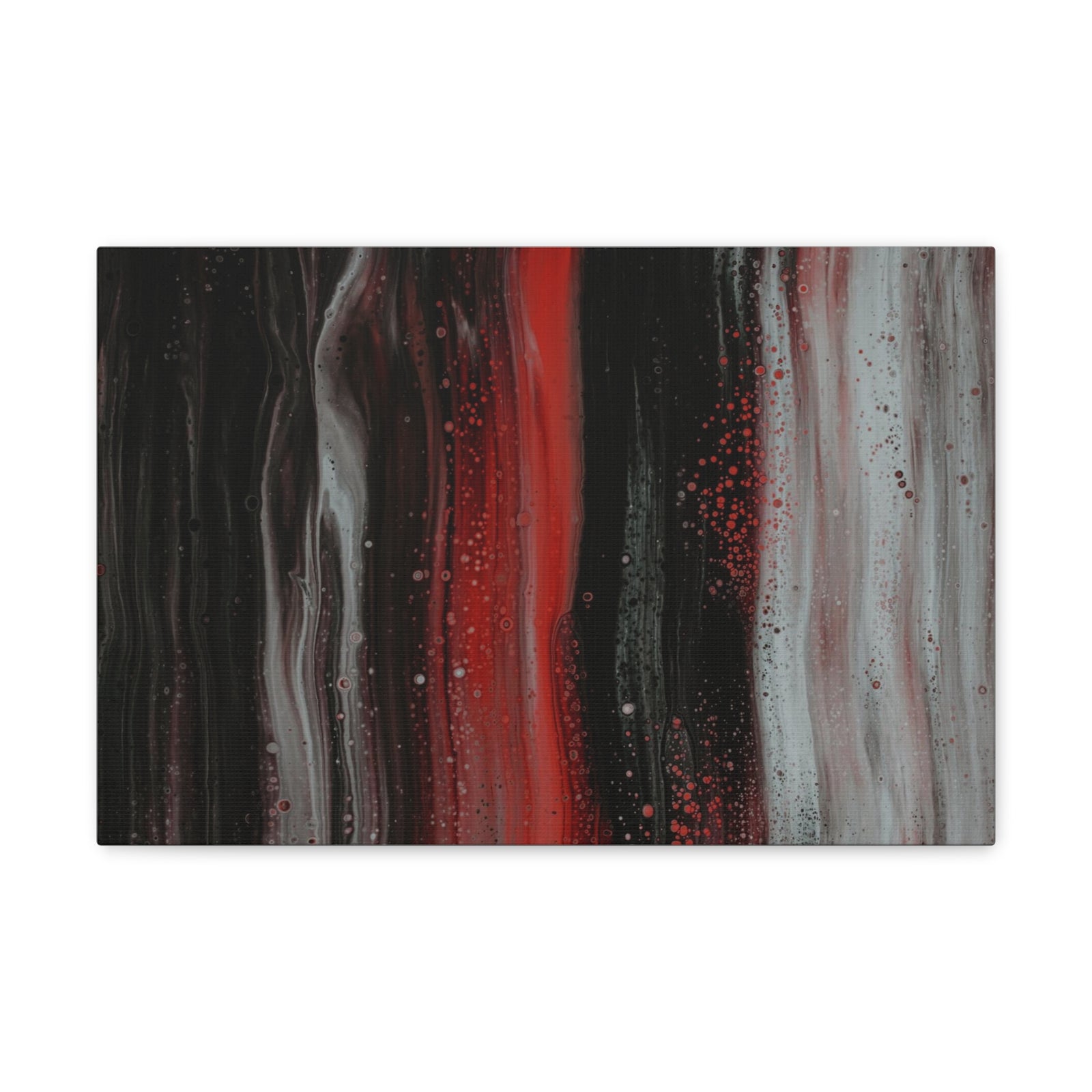 Colorful Marbling Texture Abstract Red Black White Waves Painting Canvas Wall Art for Home Decor Ready-to-Hang-Express Your Love Gifts