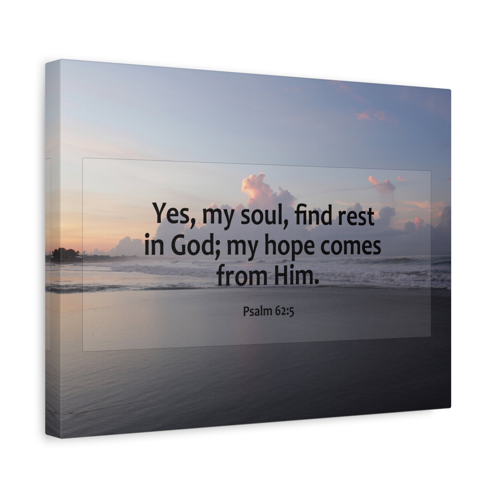 Scripture Canvas Find Rest In God Psalm 62:5 Christian Wall Art Bible Verse Print Ready to Hang-Express Your Love Gifts