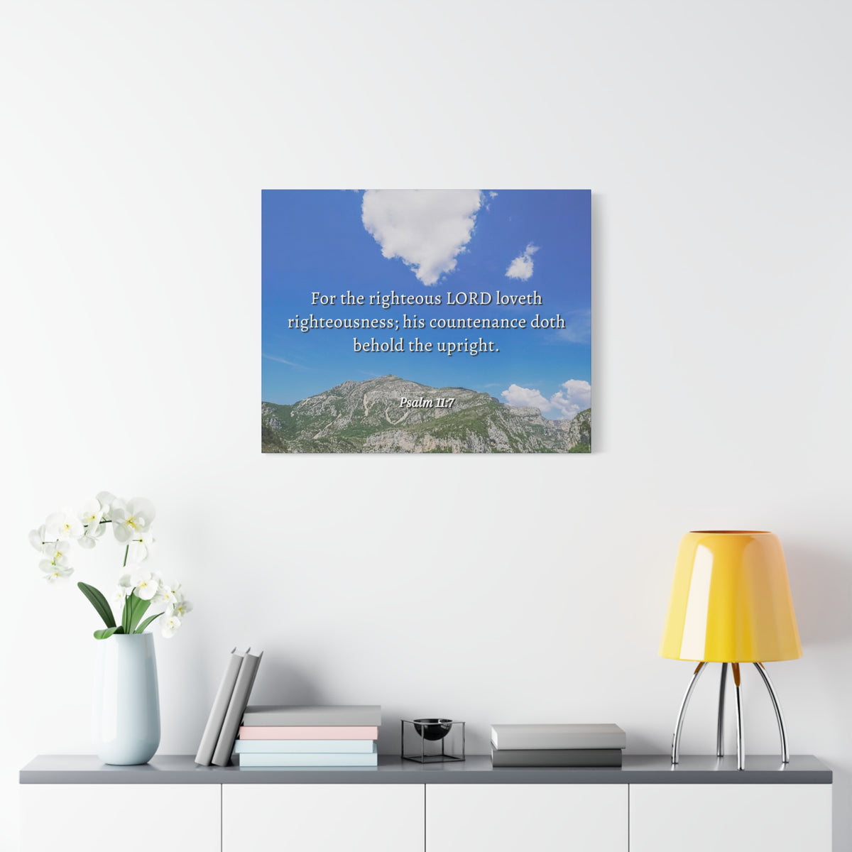 Scripture Canvas Lord Loves Righteousness Psalm 11:7 Christian Wall Art Bible Verse Print Ready to Hang-Express Your Love Gifts