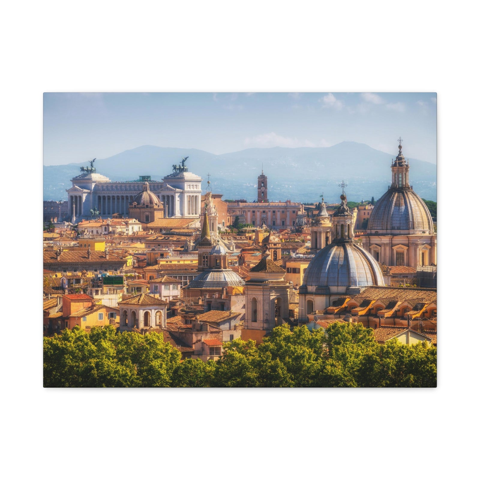 Rome Daytime Skyline Canvas Artwork High-Quality Breathtaking Stunning Cityscape for Home Decor Ready to Hang-Express Your Love Gifts