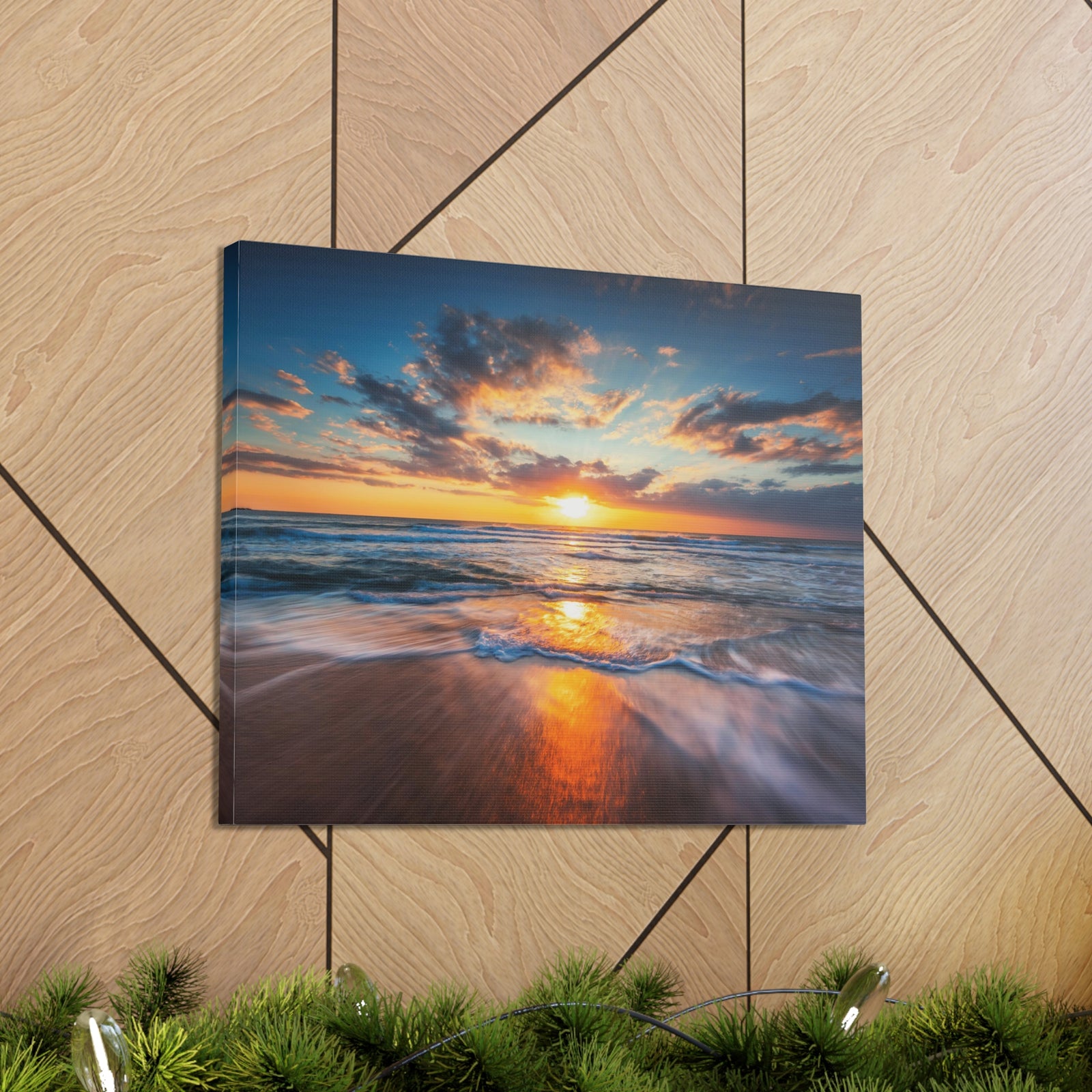 Sunrise Over The Sea Ocean Canvas Wall Art for Home Decor Ready-to-Hang-Express Your Love Gifts