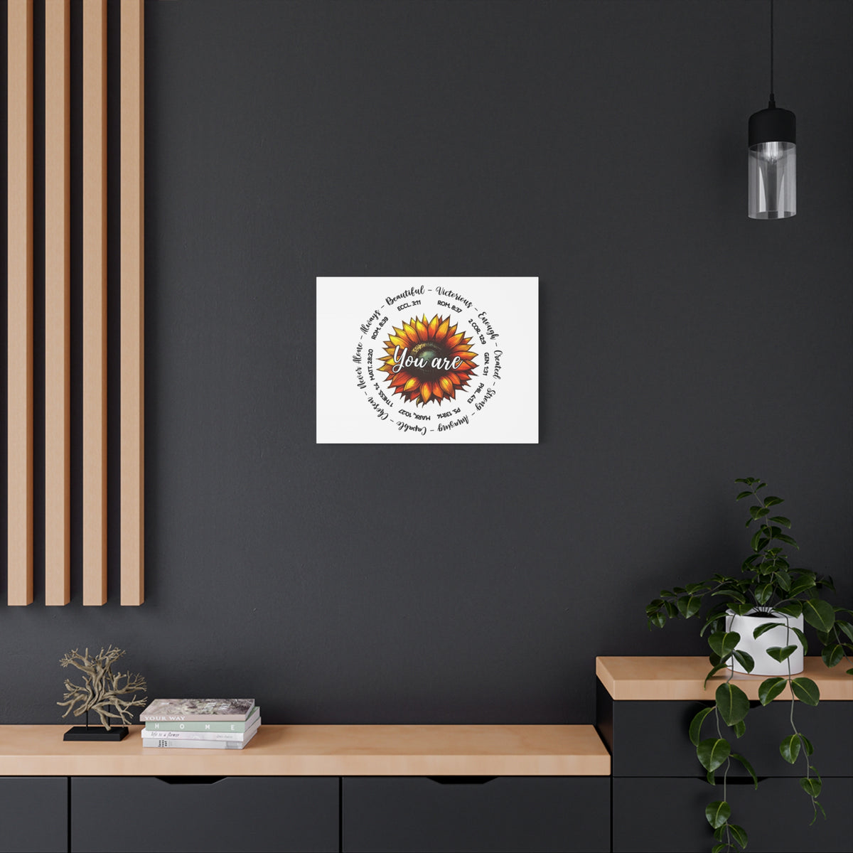 Scripture Walls God Says You Are Sunflower Bible Verse Canvas Christian Wall Art Ready to Hang Unframed-Express Your Love Gifts