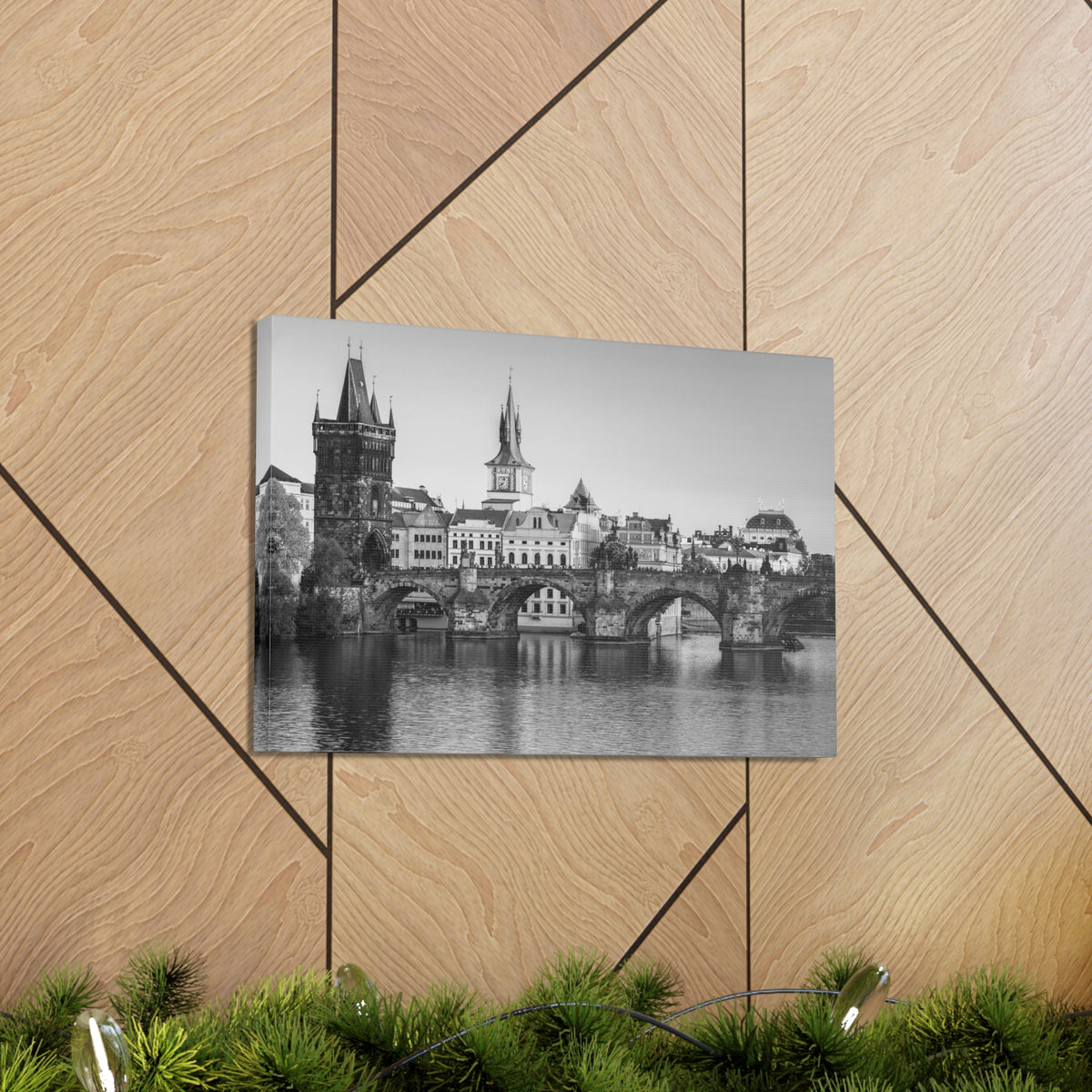 Prague Black And White Skyline Canvas Artwork High-Quality Breathtaking Stunning Cityscape for Home Decor Ready to Hang-Express Your Love Gifts