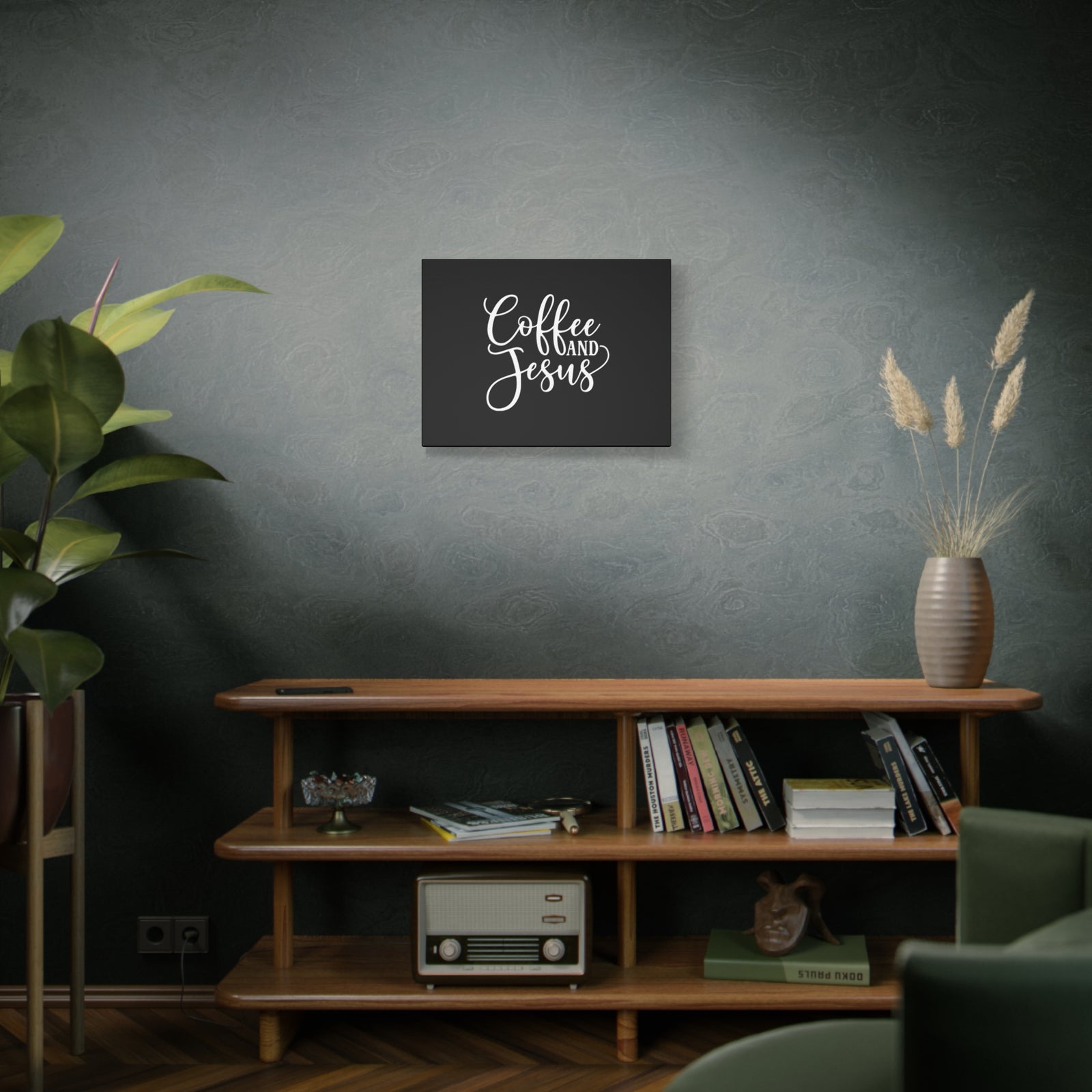 Scripture Canvas Coffee And Jesus Psalm 118:24 Calligraphy Christian Wall Art Bible Verse Print Ready to Hang-Express Your Love Gifts