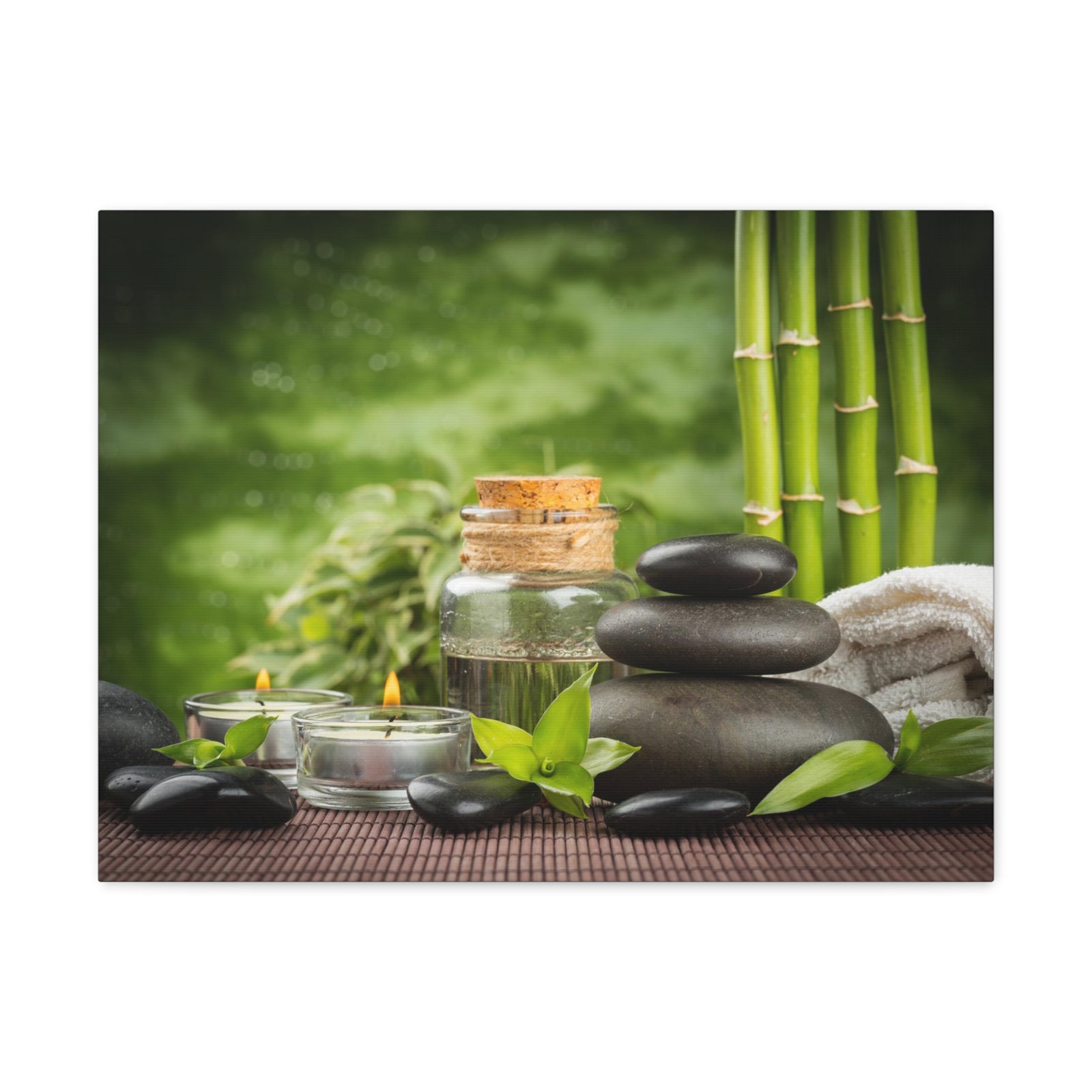 Massage Oil and Stones Forest Floral Nature Photography Canvas Wall Art for Home Decor Ready-to-Hang-Express Your Love Gifts