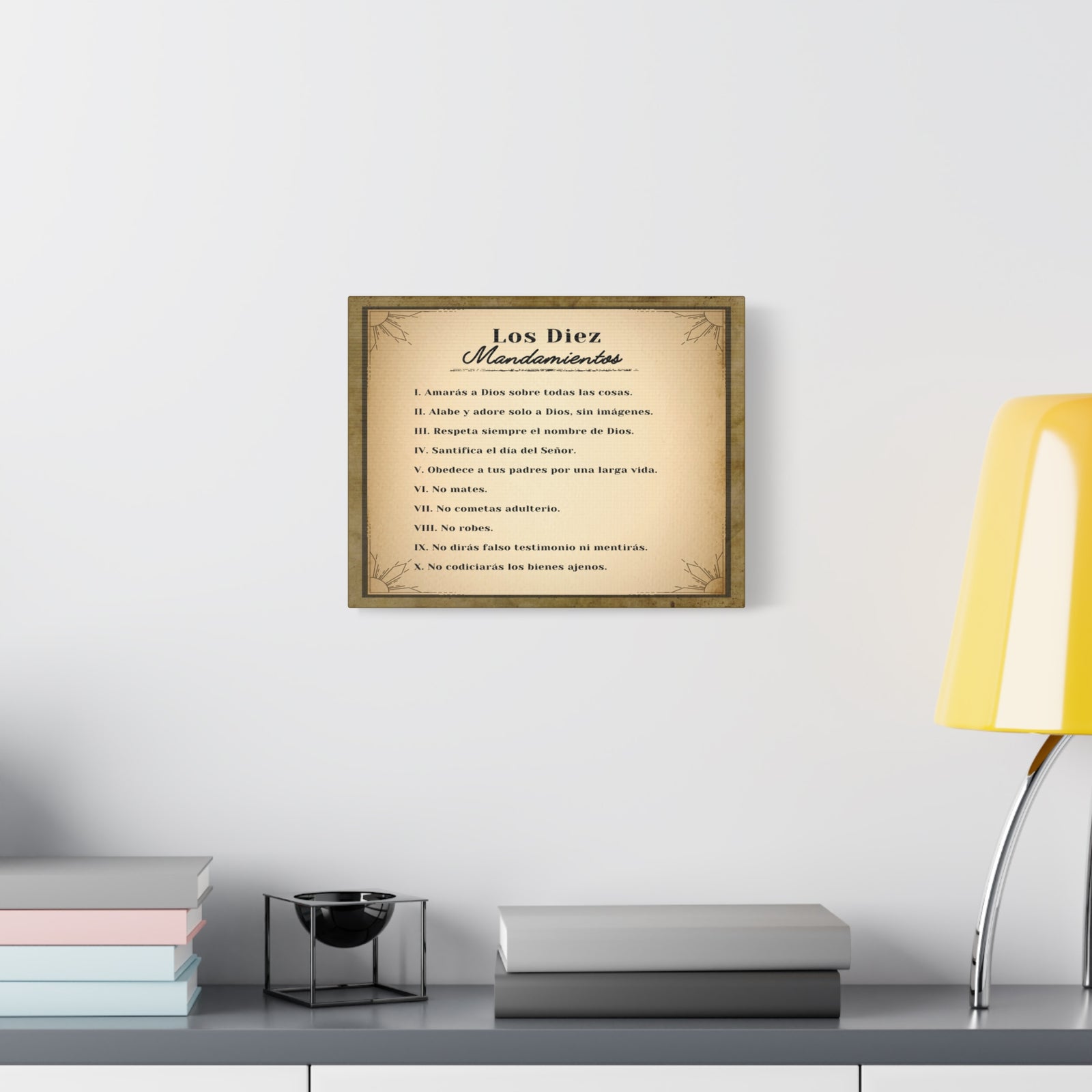 Los Diez Mandamientos 10 Commandments Spanish Christian Wall Art Print Ready to Hang-Express Your Love Gifts