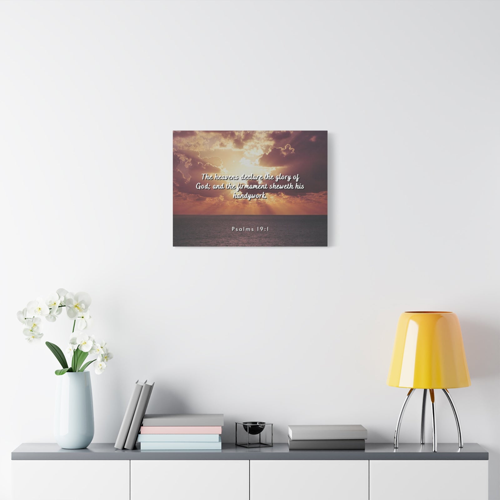 Scripture Canvas Glory Of God Psalms 19:1 Christian Wall Art Bible Verse Print Ready to Hang-Express Your Love Gifts