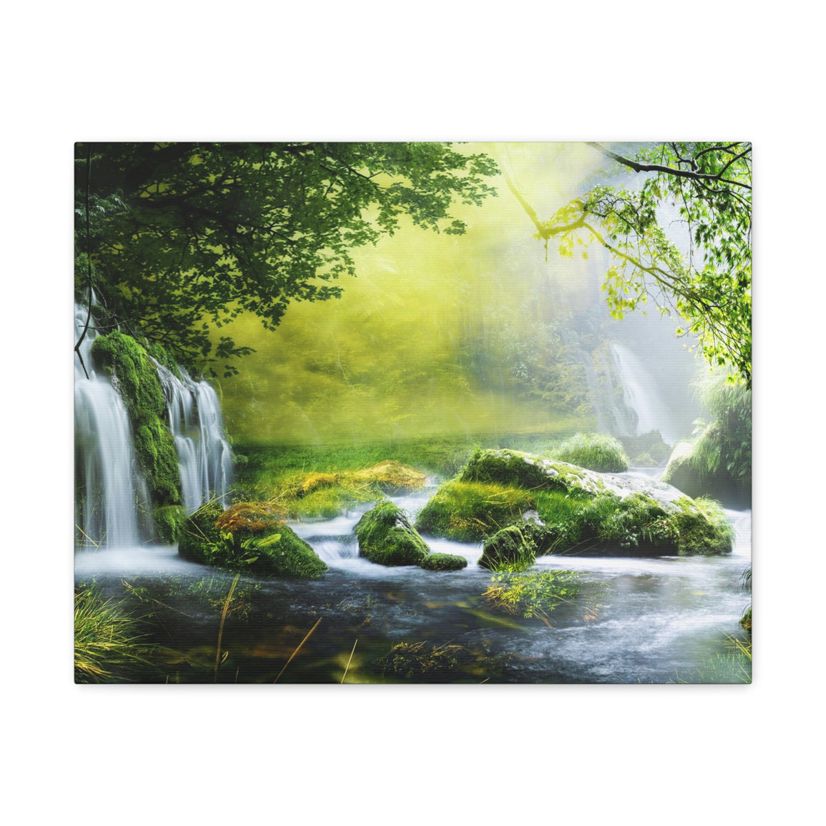 Tropical Forest Falls Nature Wilderness Photography Canvas Wall Art for Home Decor Ready-to-Hang-Express Your Love Gifts