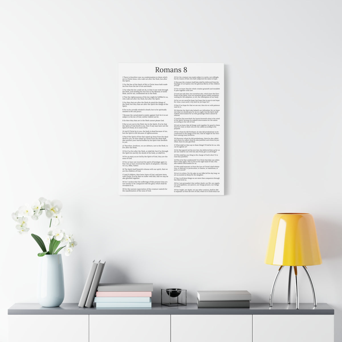 Scripture Walls Glorification Romans 8 Chapter White Christian Wall Art Print Ready to Hang Unframed-Express Your Love Gifts