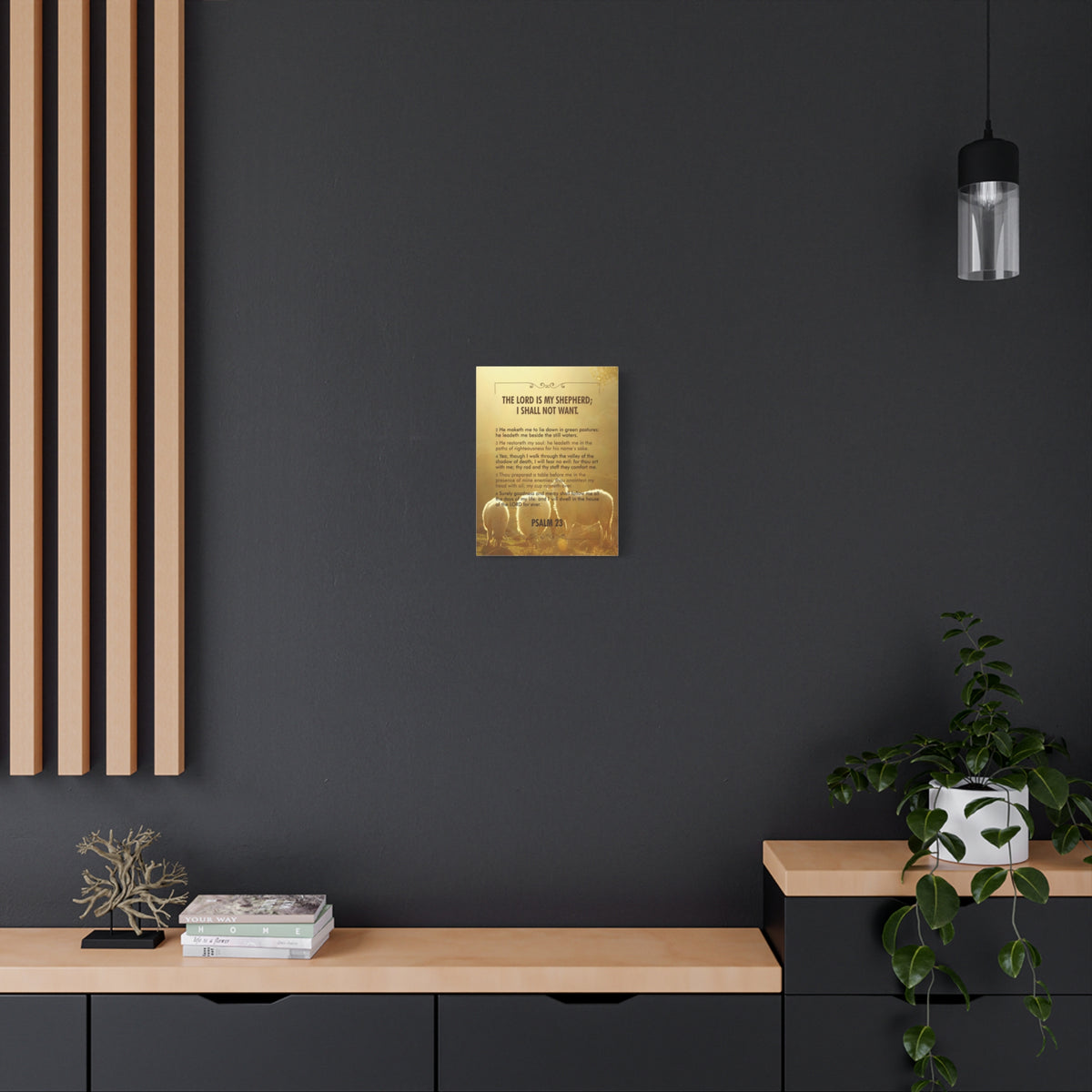 Bible Verse Canvas Lord is my Shepherd Psalm 23 Canvas Christian Home Décor Ready to Hang Scripture Wall Art-Express Your Love Gifts