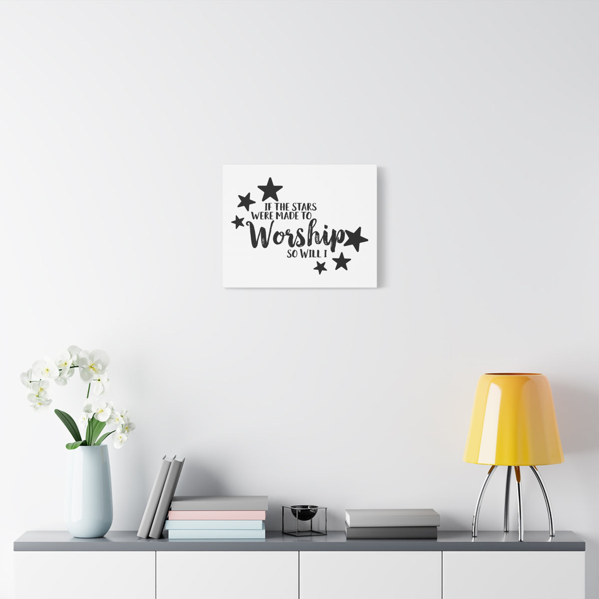 Scripture Canvas If The Stars Were Made To Worship So Will I Psalms 148:3-6 Christian Wall Art Print Ready to Hang-Express Your Love Gifts