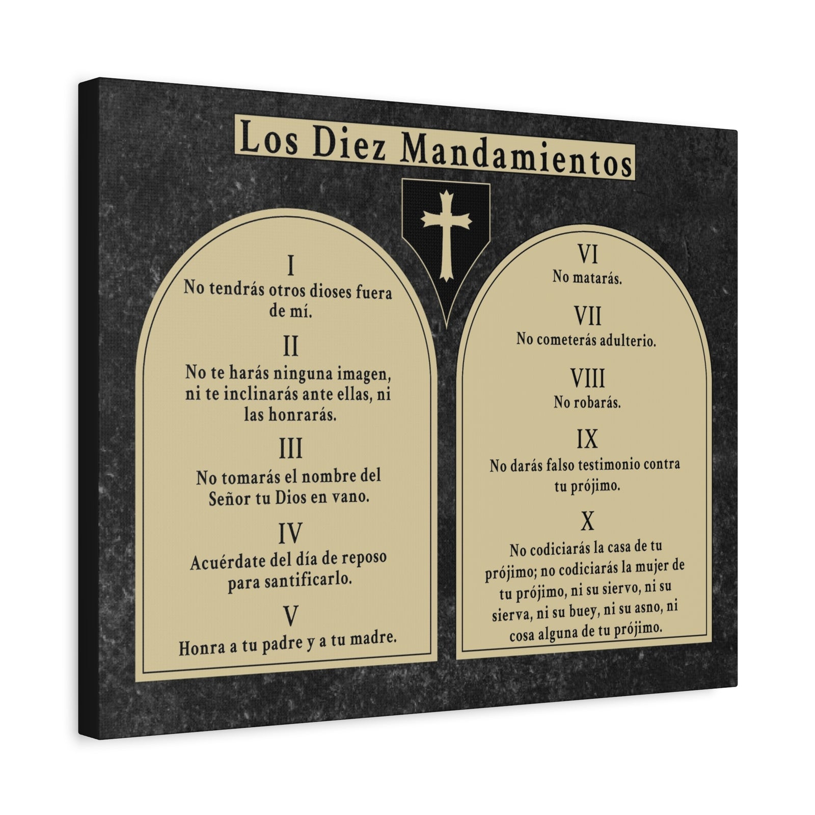 Scripture Walls 10 Commandments Spanish Los Diez Mandamientos Tablets Bible Verse Canvas Christian Wall Art Ready to Hang Unframed-Express Your Love Gifts