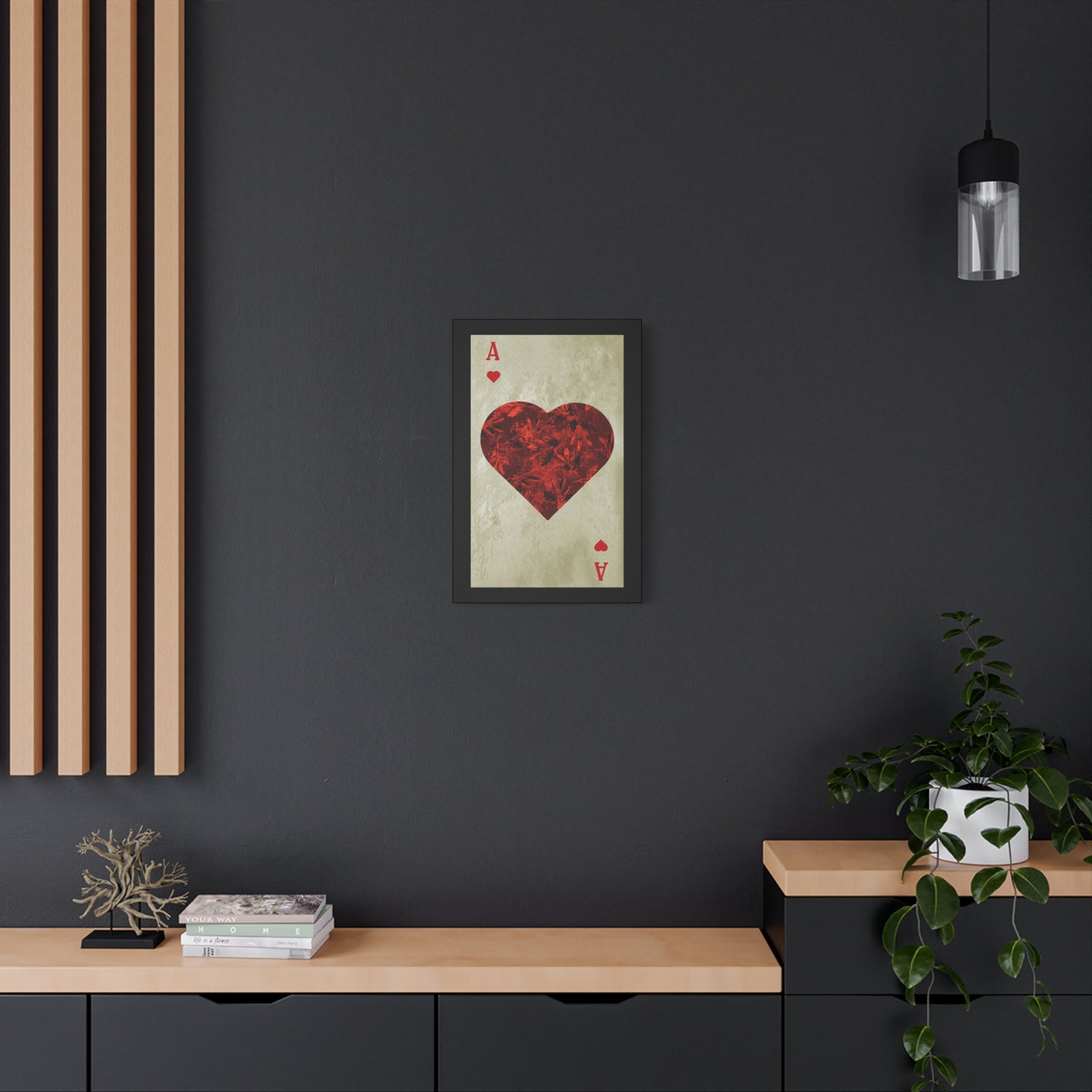 Ace Of Hearts Playing Card Canvas Wall Art for Home Decor Ready-to-Hang-Express Your Love Gifts
