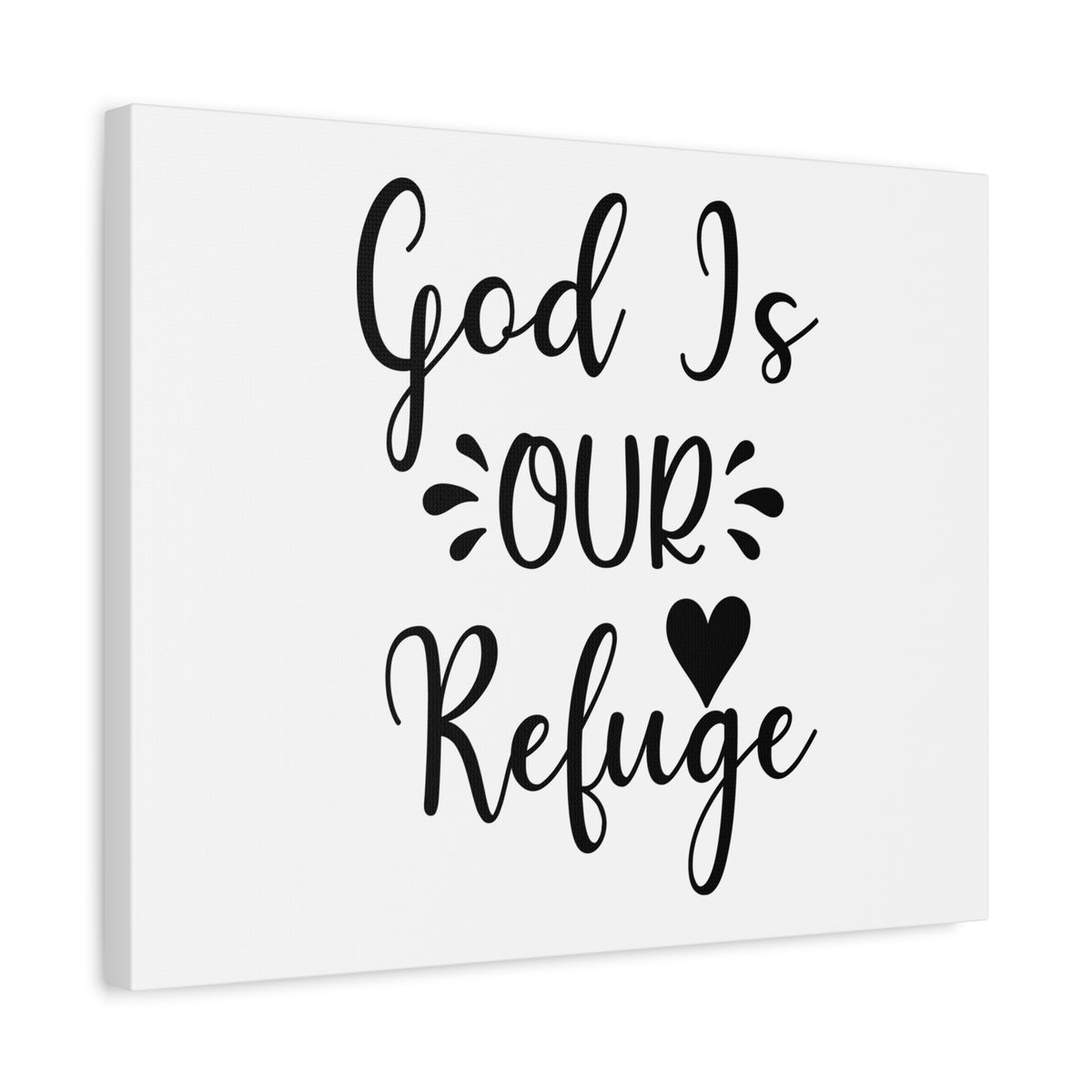 Scripture Canvas God Is Our Refuge Psalm 46:1 Heart Christian Wall Art Bible Verse Print Ready to Hang-Express Your Love Gifts