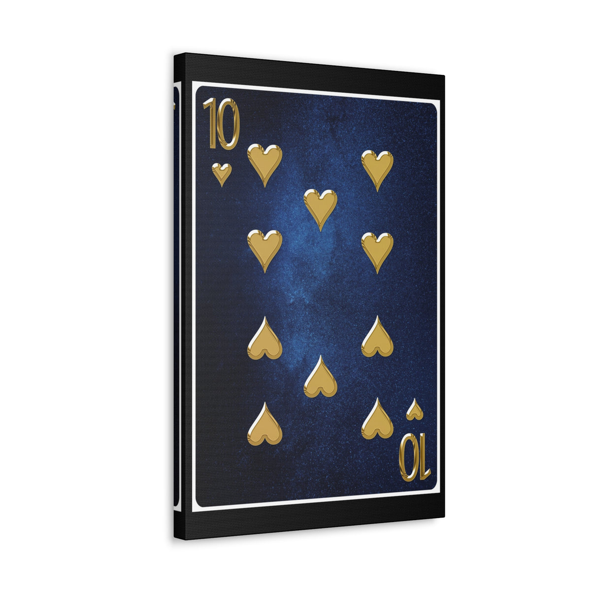 Ten Of Hearts Space Background Playing Card Canvas Wall Art for Home Decor Ready-to-Hang-Express Your Love Gifts