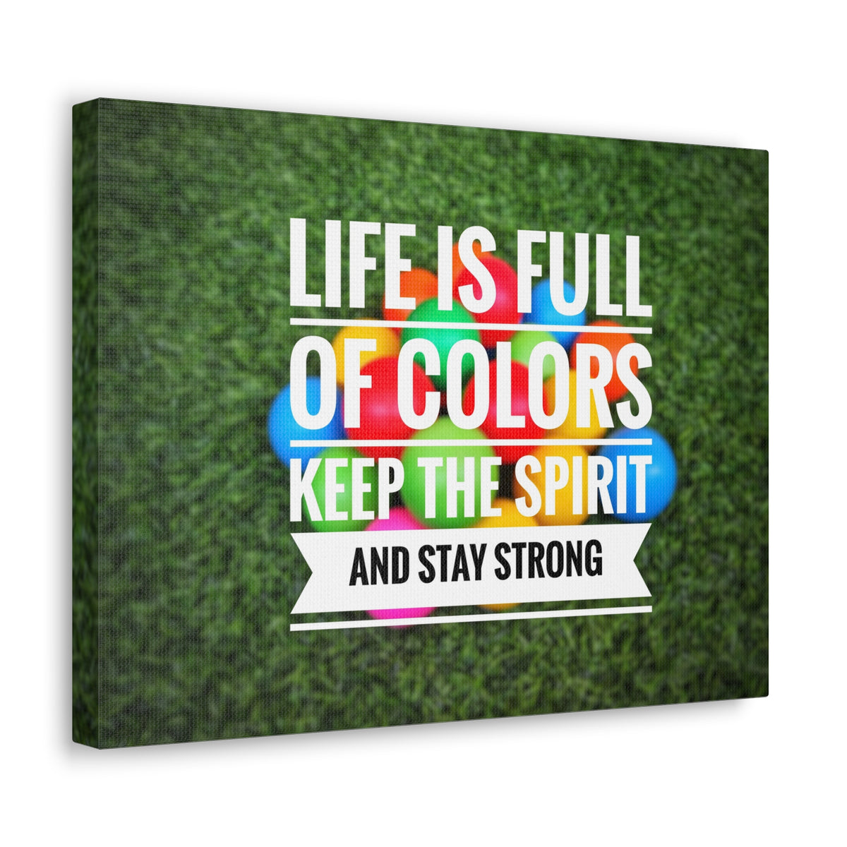 Inspirational Quote Canvas Life Is Full Of Colors Motivational Print Ready to Hang Artwork-Express Your Love Gifts