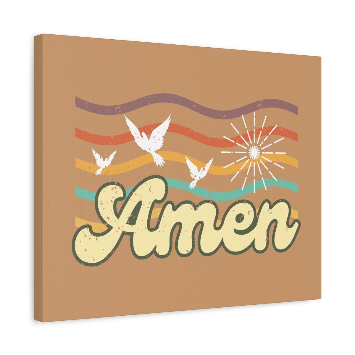 Scripture Canvas Amen Psalm 72:19 Three Doves Christian Wall Art Bible Verse Print Ready to Hang-Express Your Love Gifts