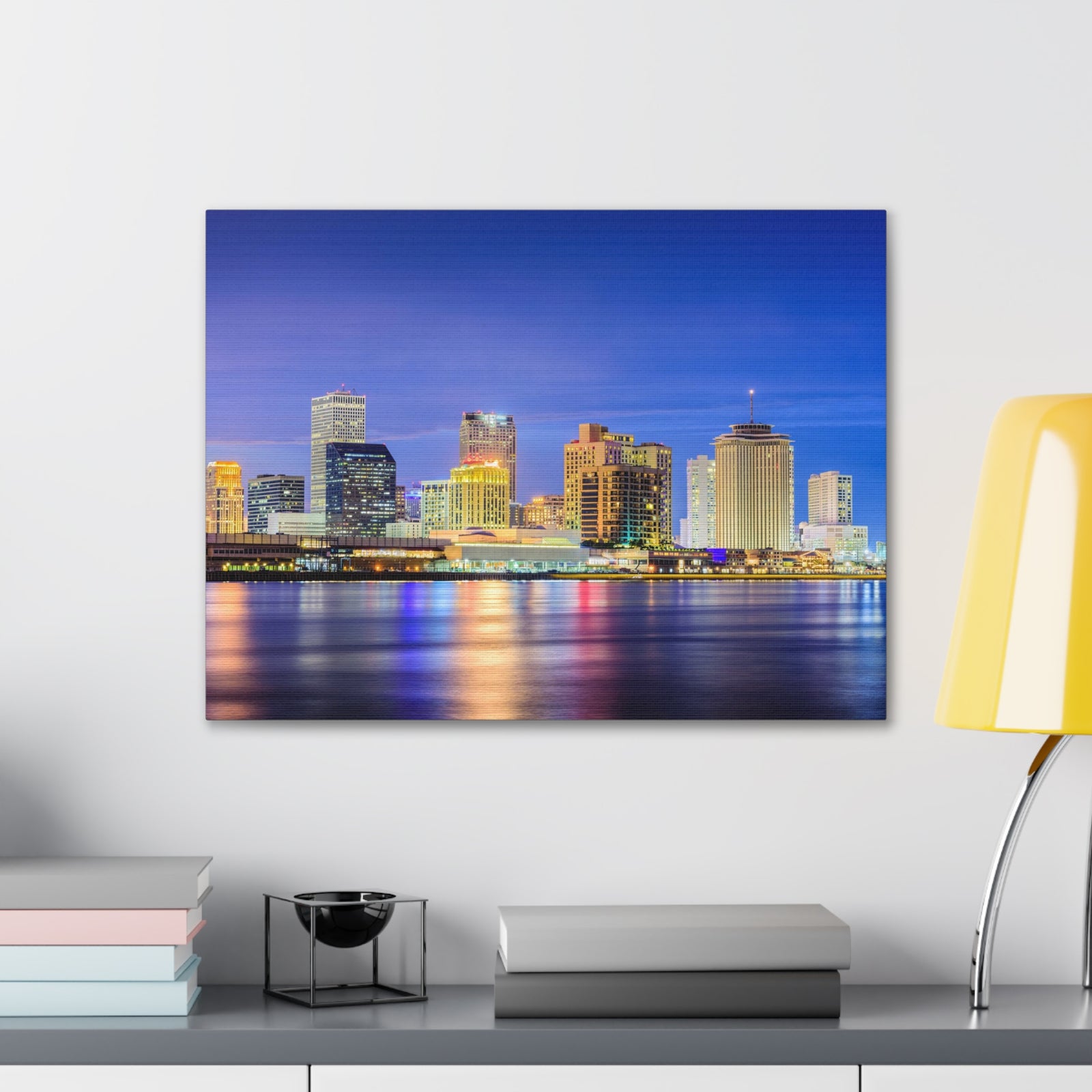 New Orleans Night Skyline Canvas Artwork High-Quality Breathtaking Stunning Cityscape for Home Decor Ready to Hang-Express Your Love Gifts